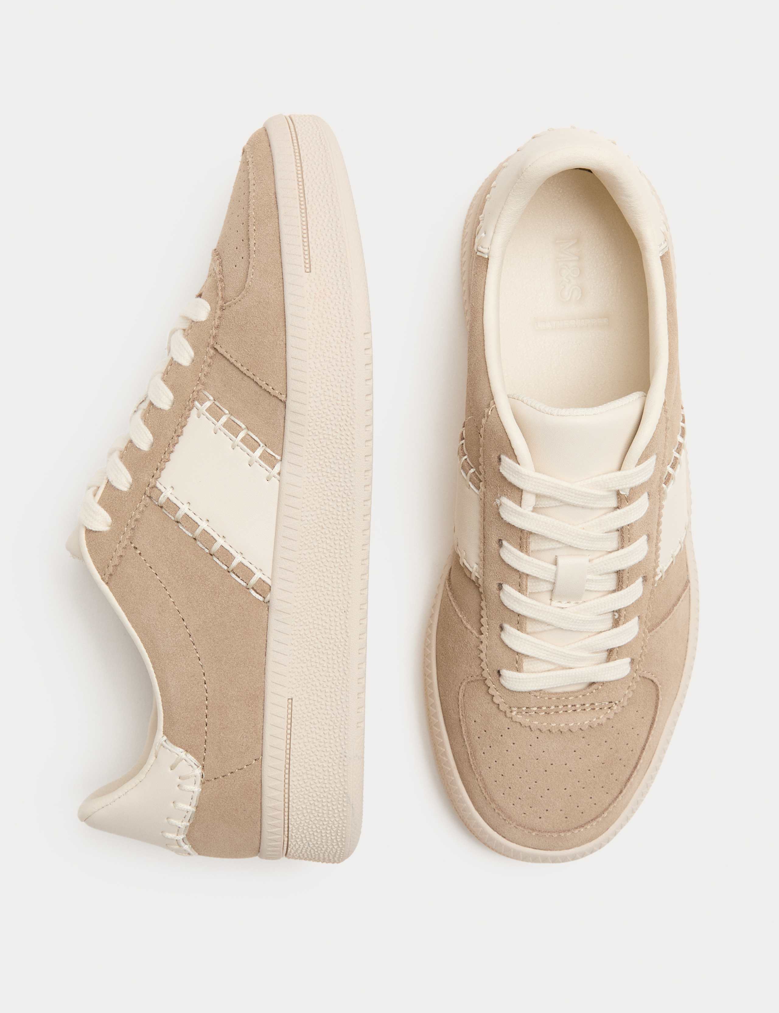 Suede Side Detail Platform Trainers