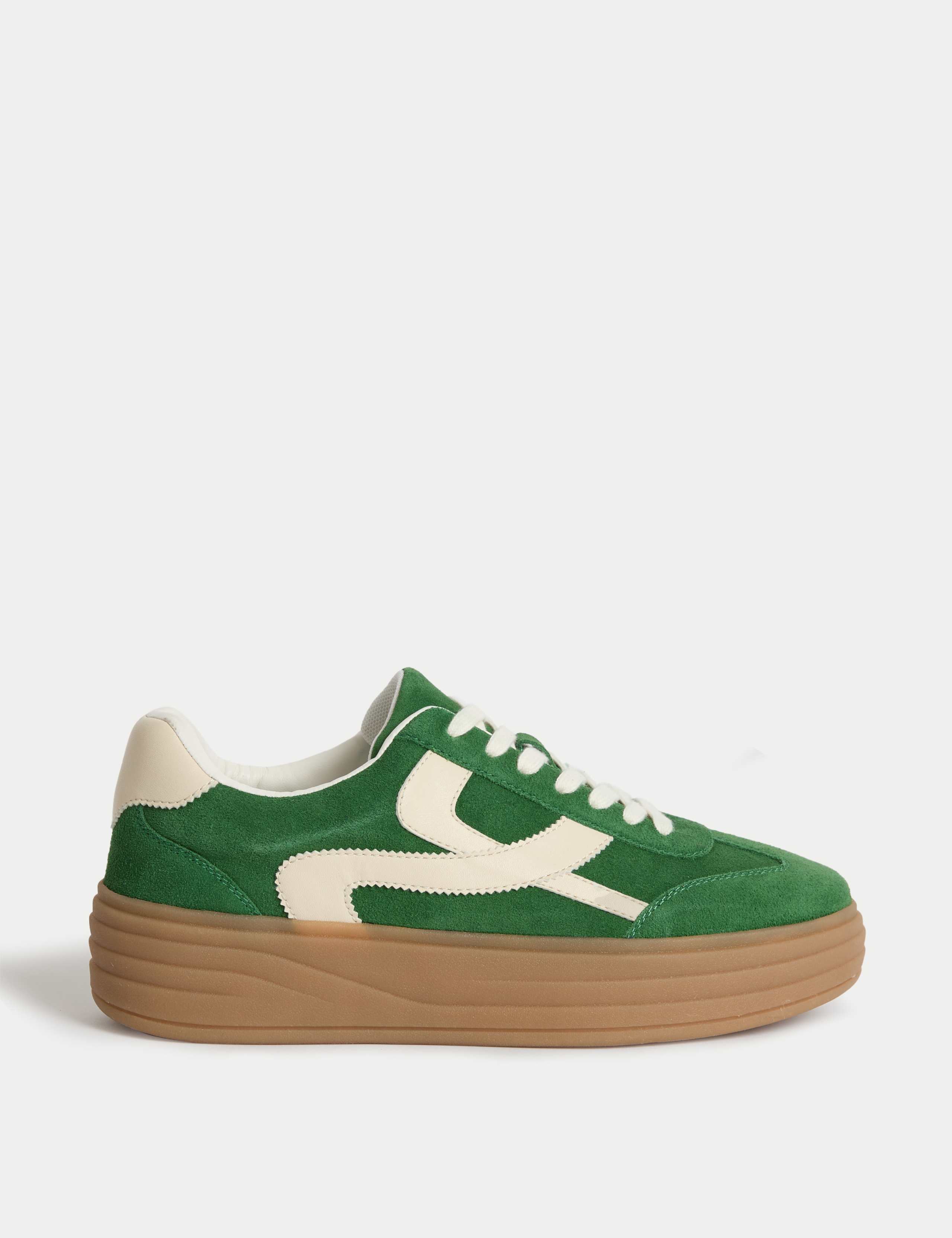 Suede Side Detail Platform Trainers