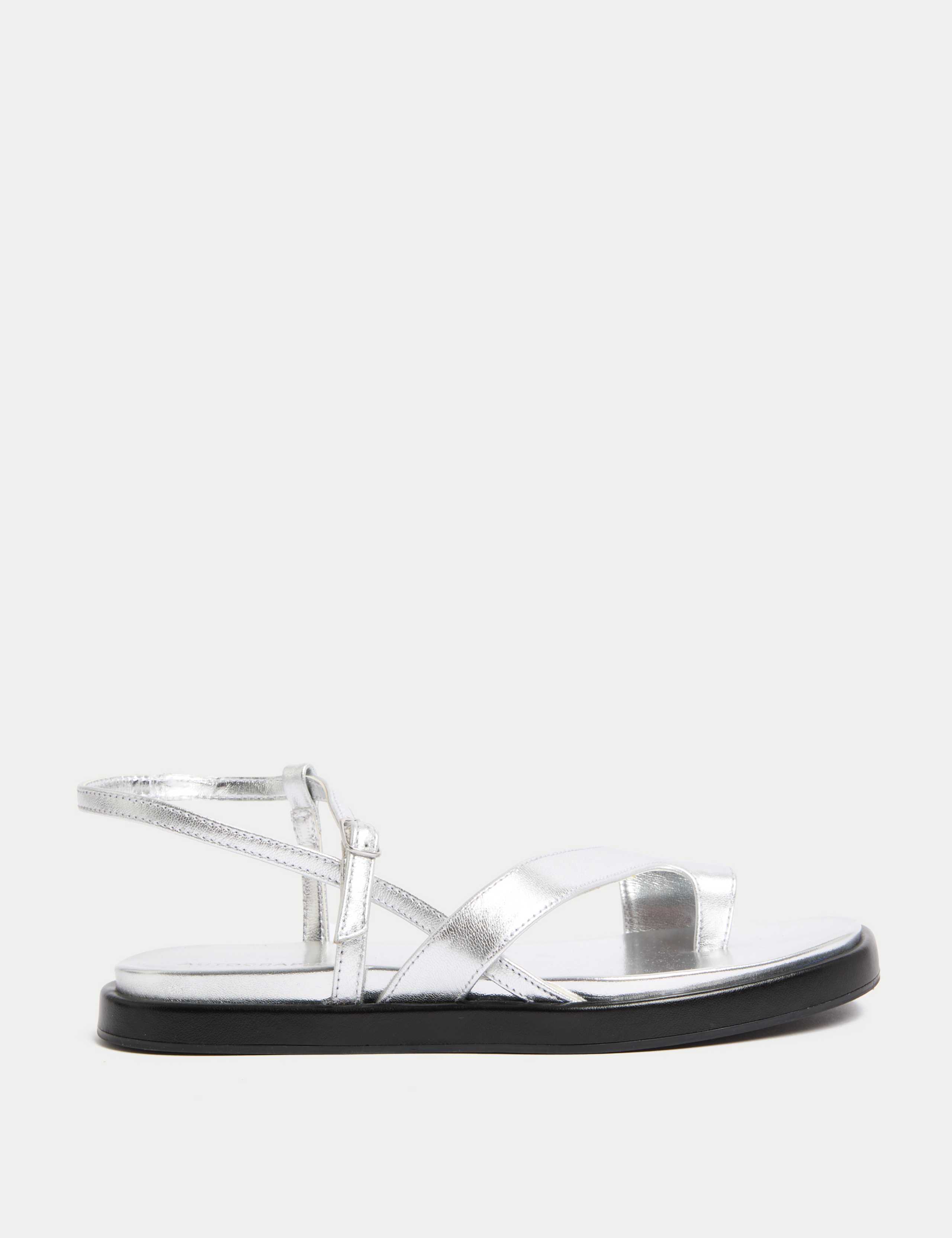Leather Buckle Strappy Sandals