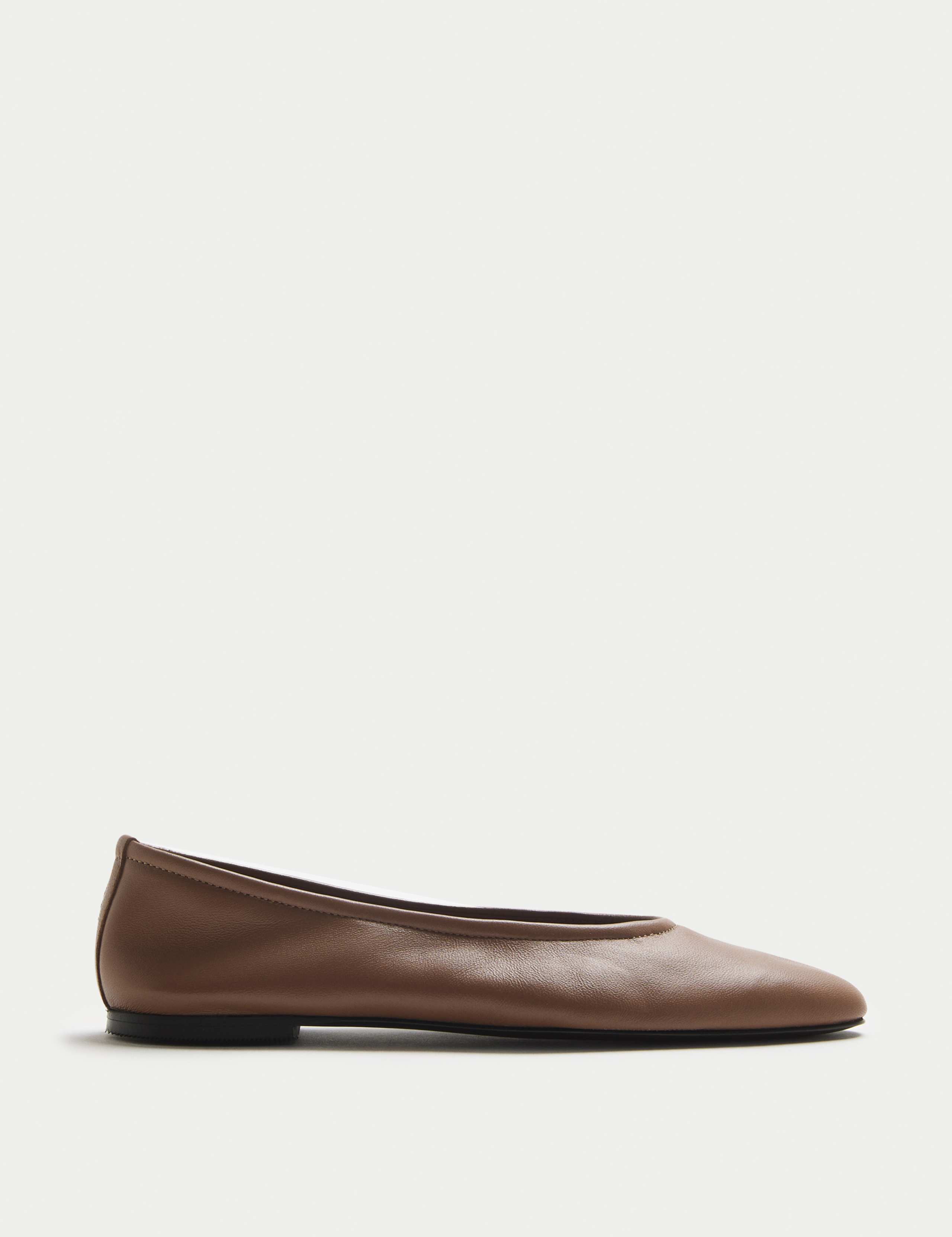 Leather Flat Ballet Pumps
