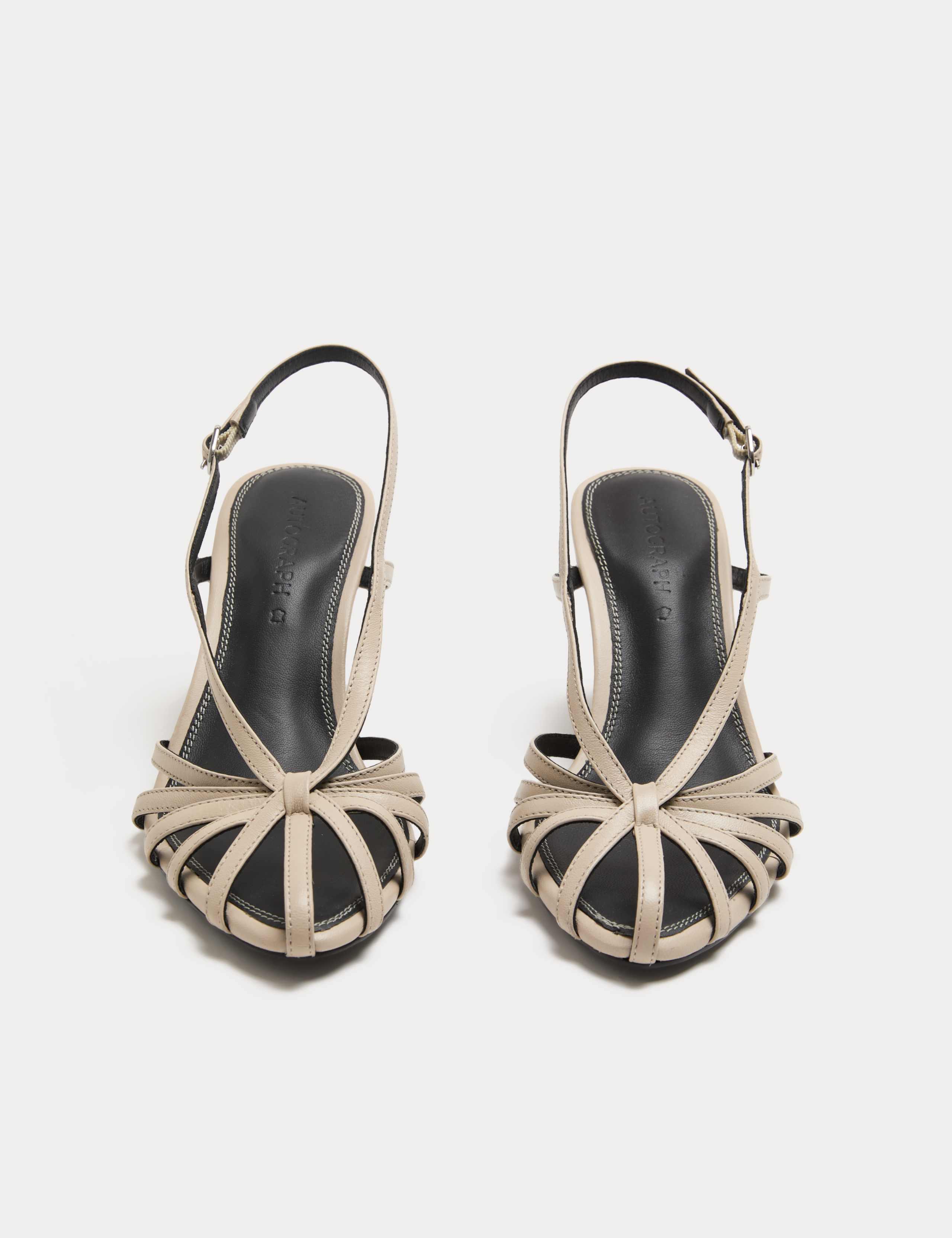 Leather Strappy Stiletto Heel Sandals