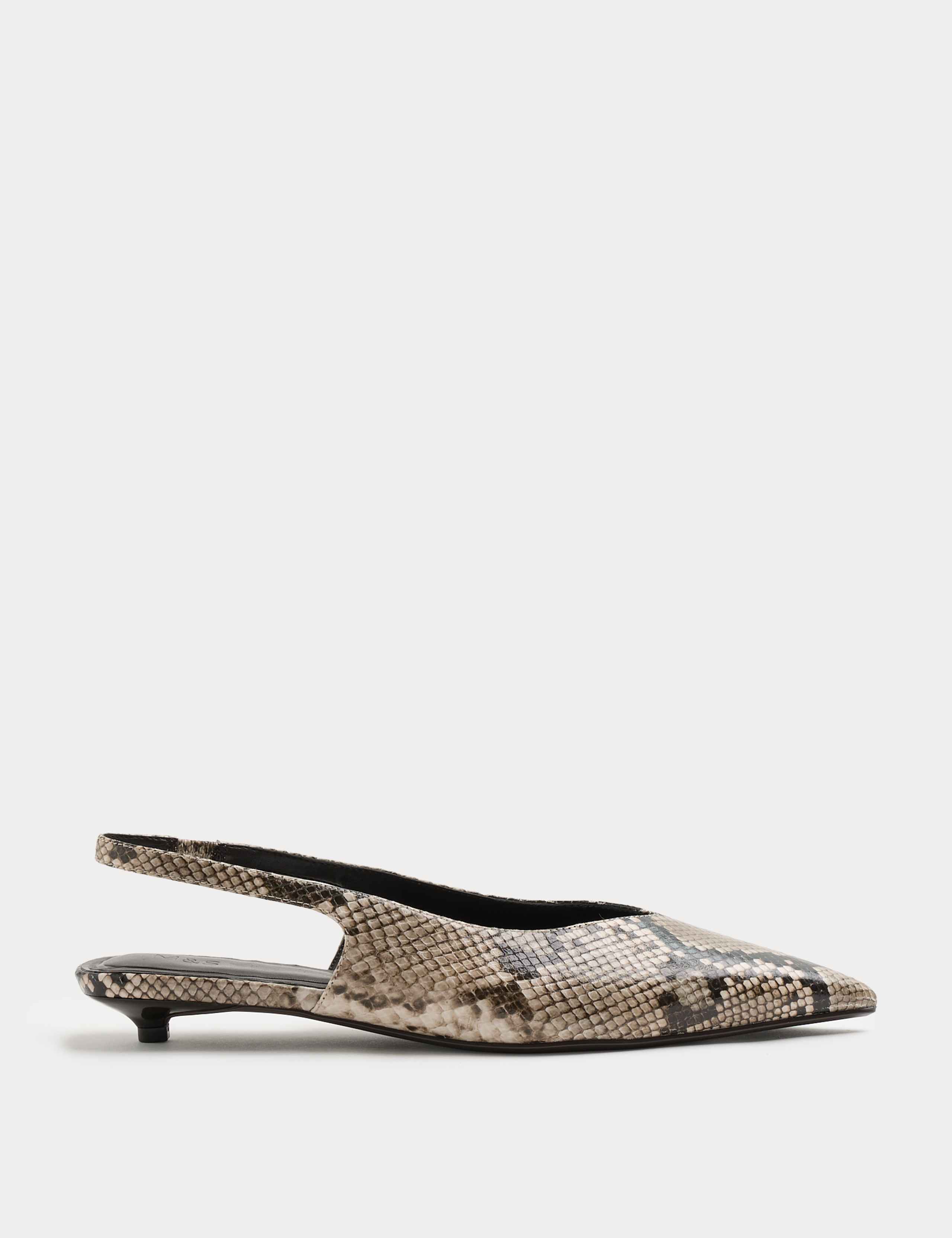 Micro Kitten Heel Slingback Sandals