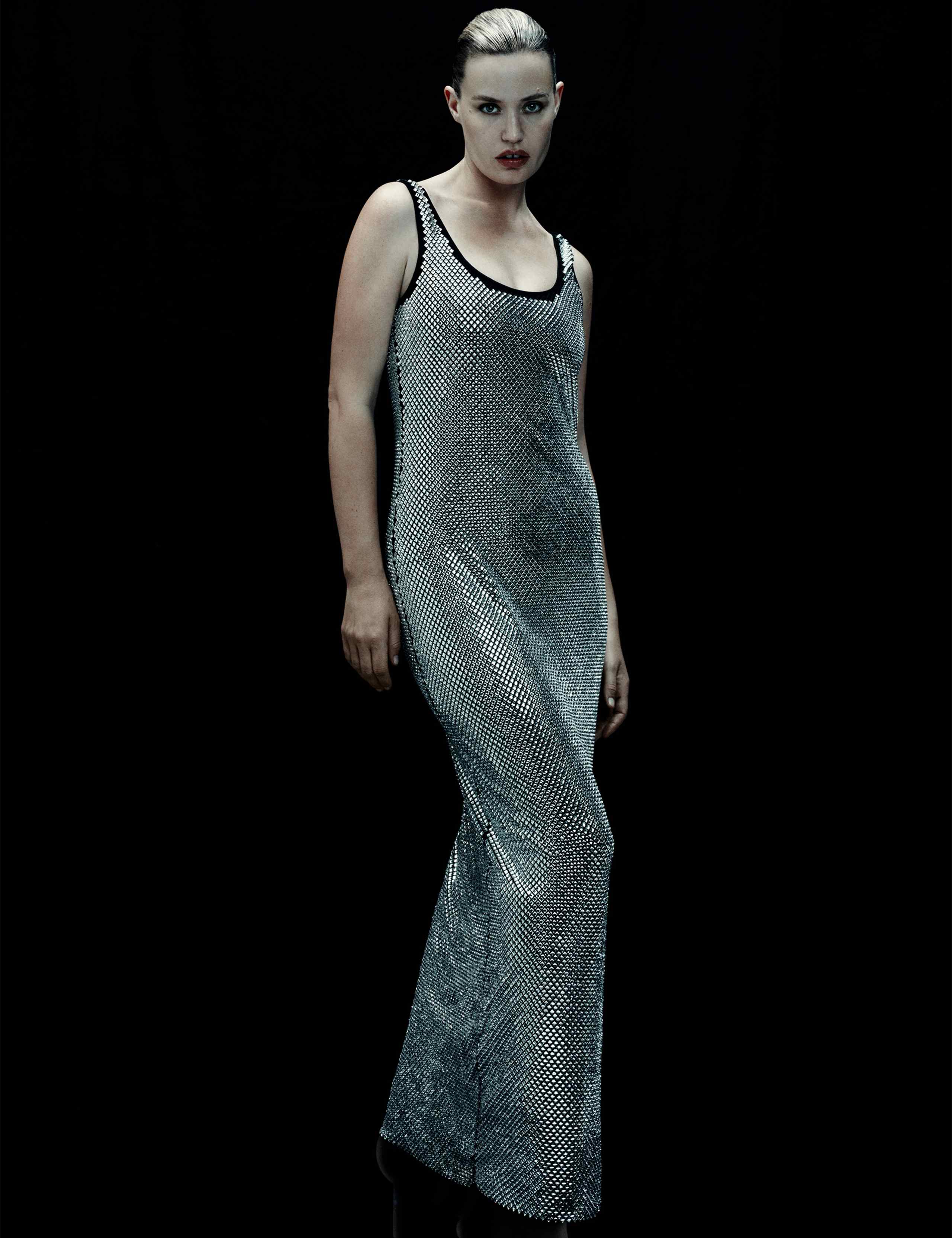 Metallic Embellished Maxi Bodycon Dress