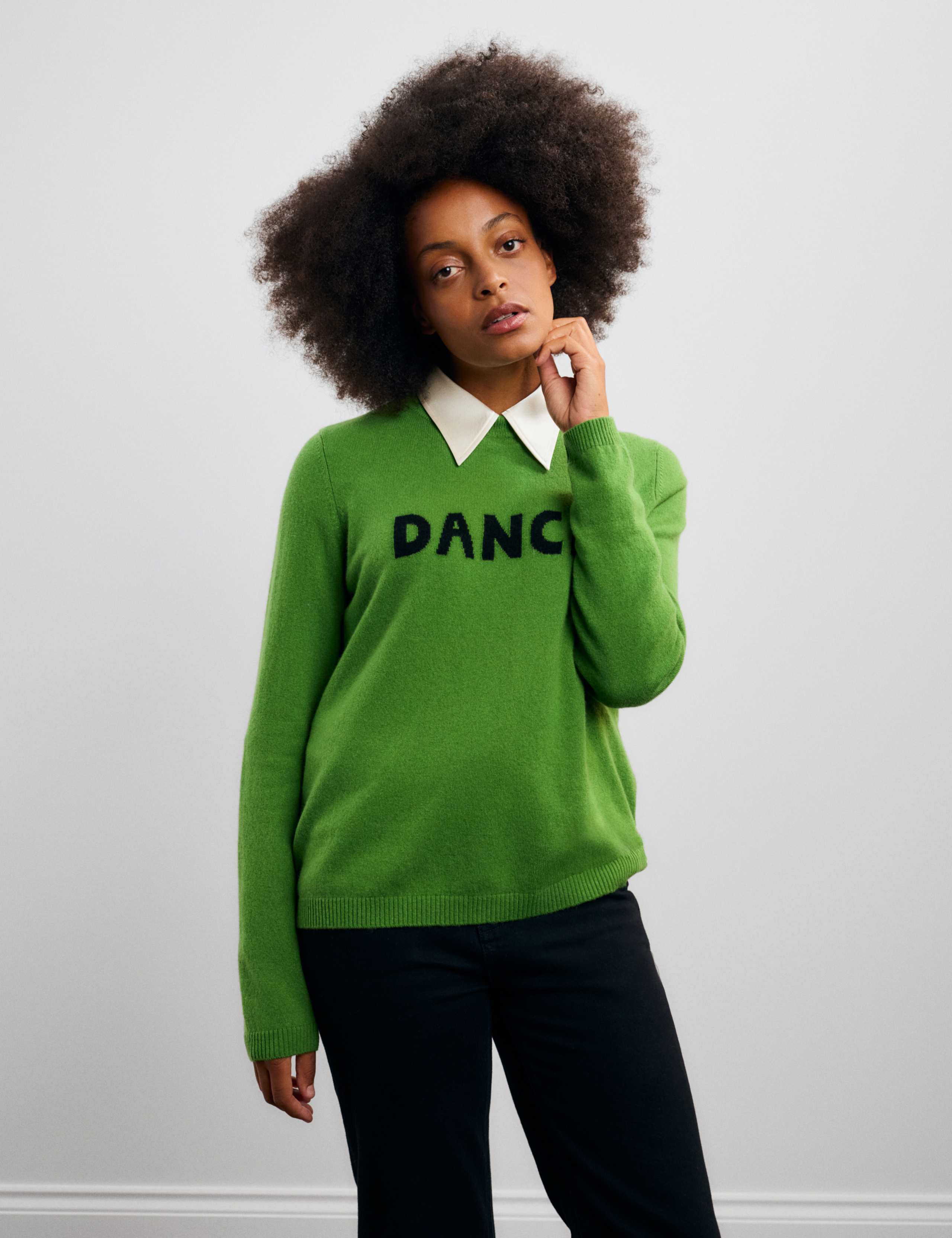 Pure Cashmere Dance Slogan Jumper