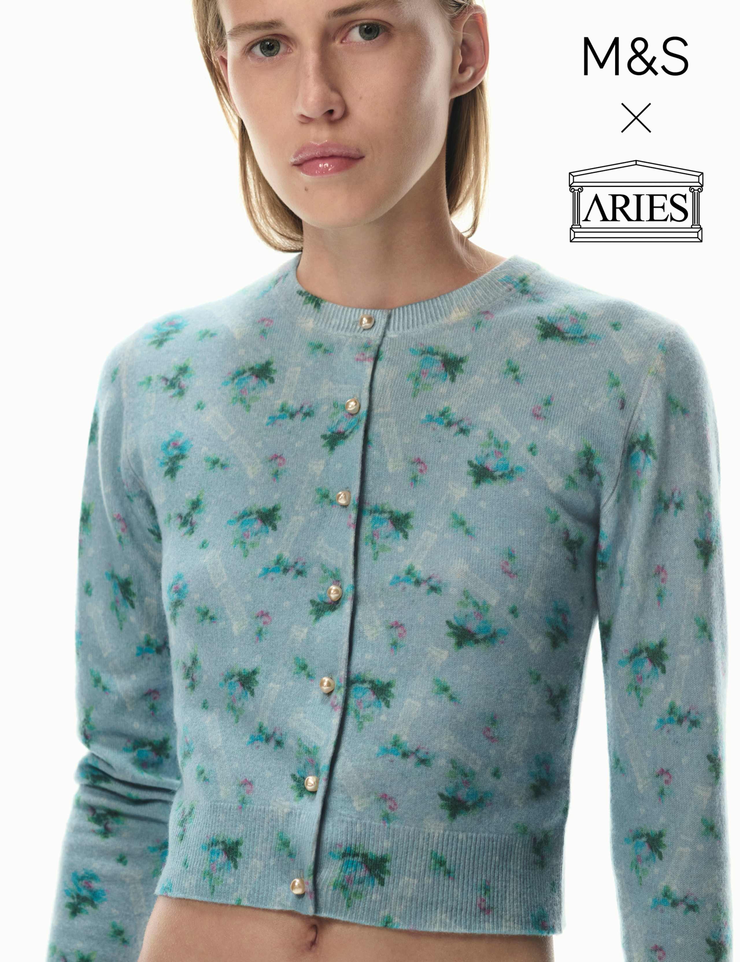 Pure Cashmere Crew Neck Cardigan