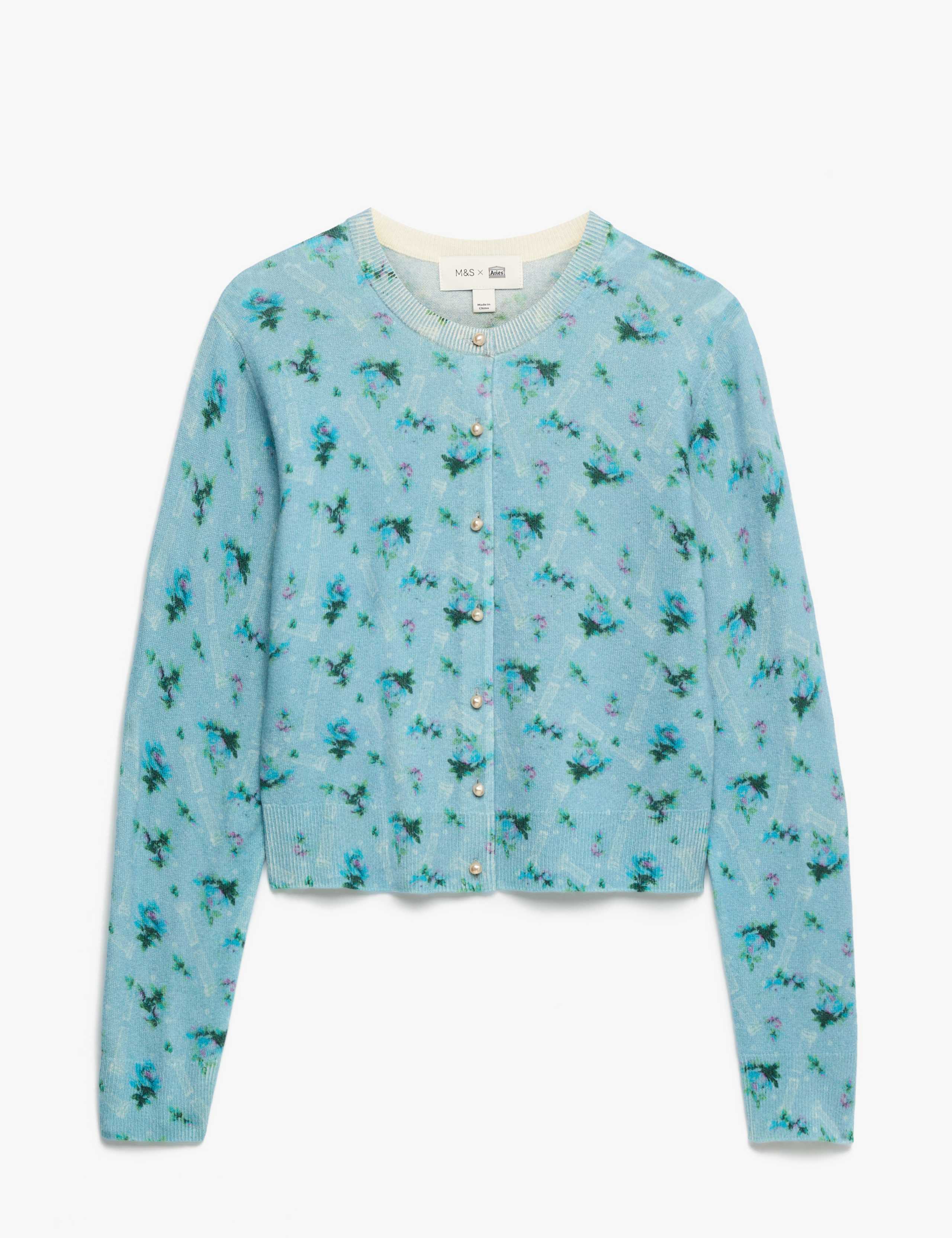 Pure Cashmere Crew Neck Cardigan