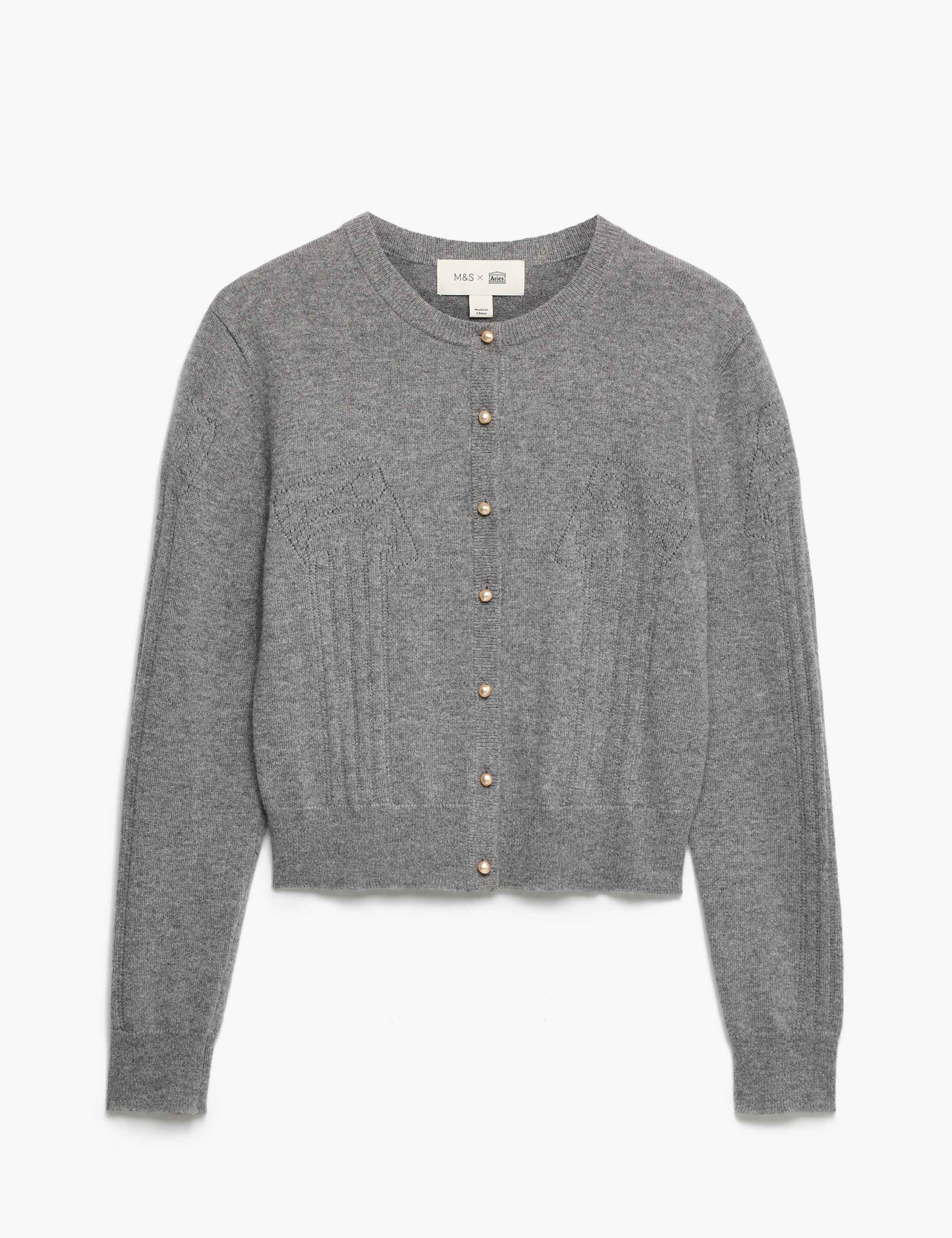 Pure Cashmere Crew Neck Cardigan