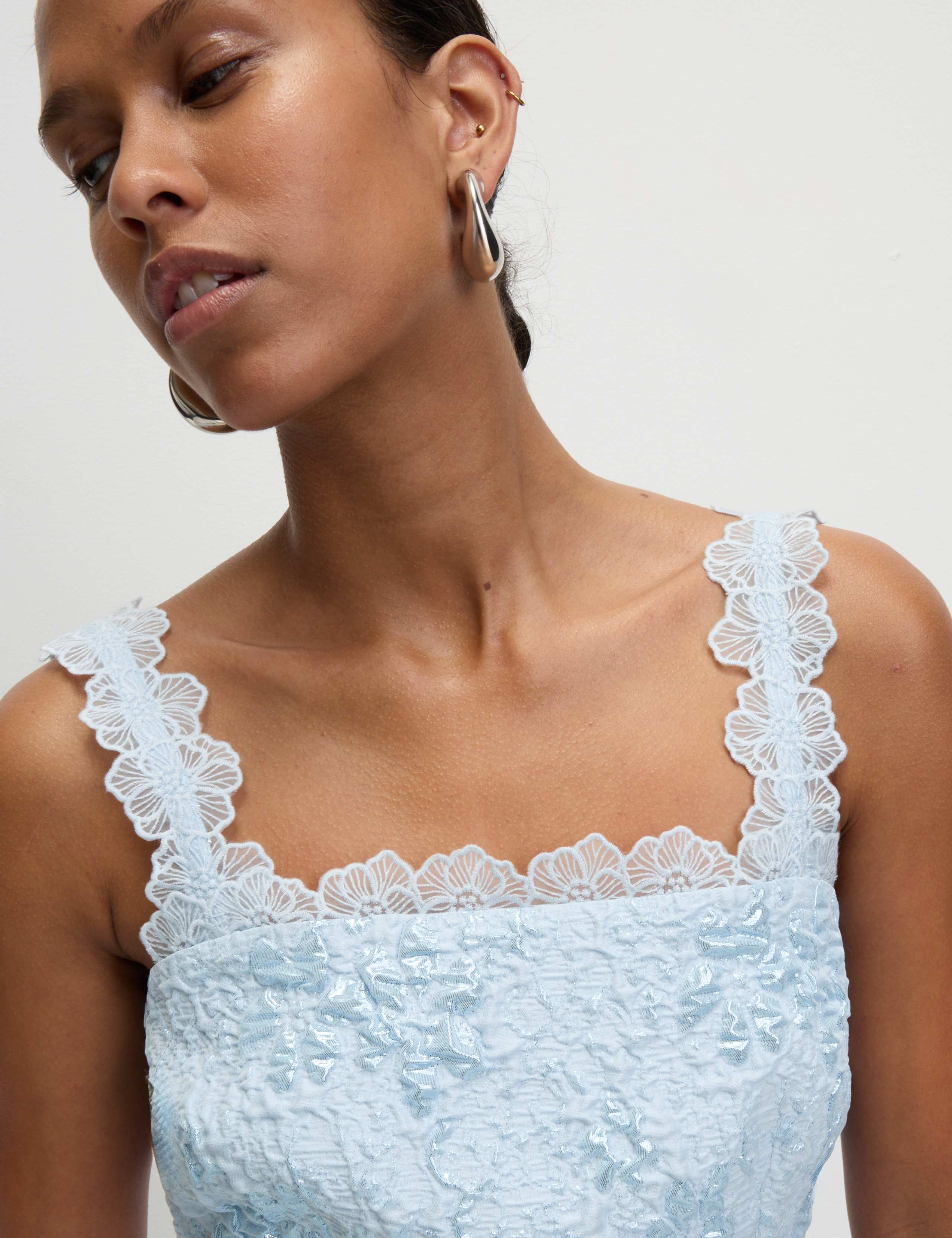 Jacquard Lace Mini Dress