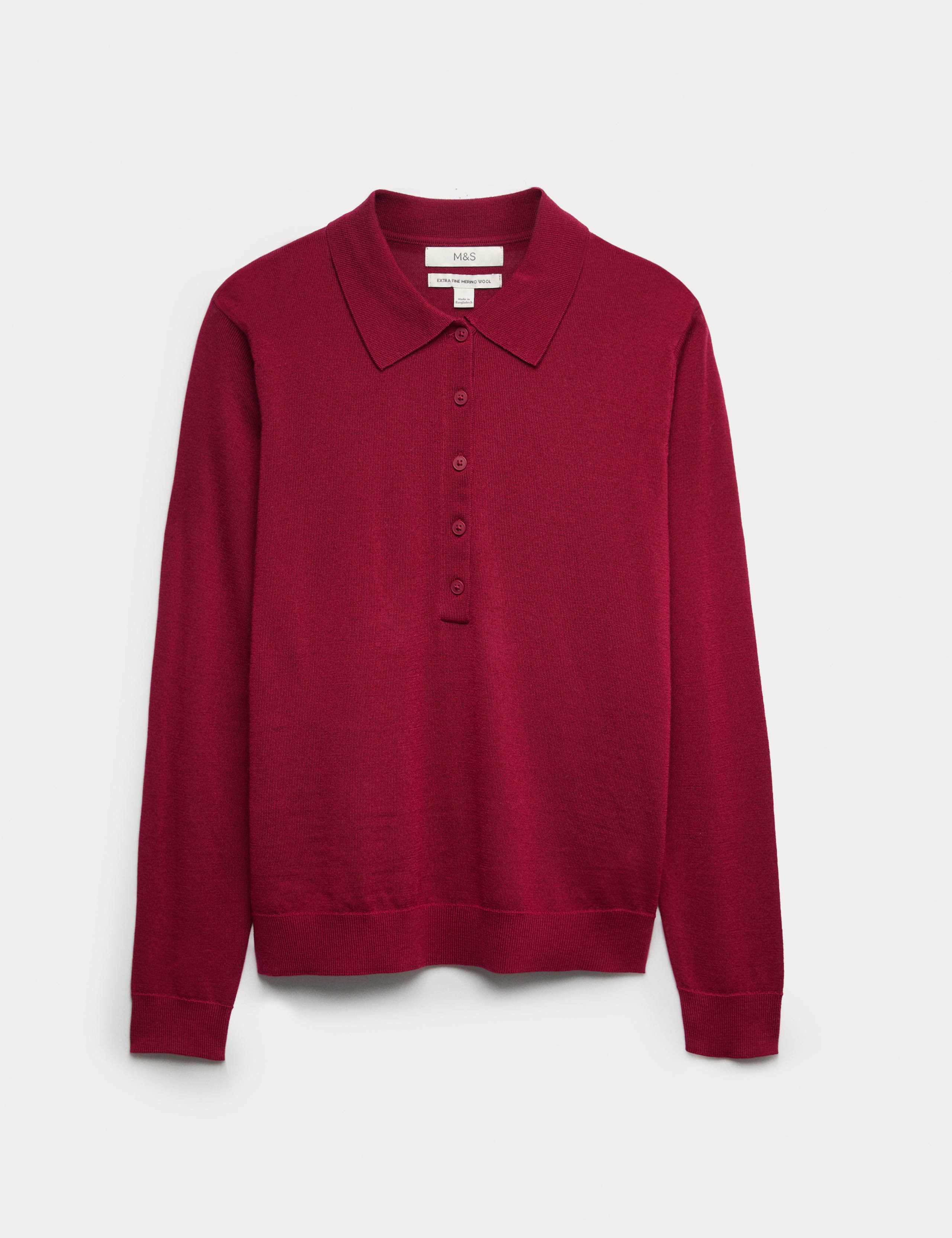 Pure Merino Wool Collared Button Front Jumper