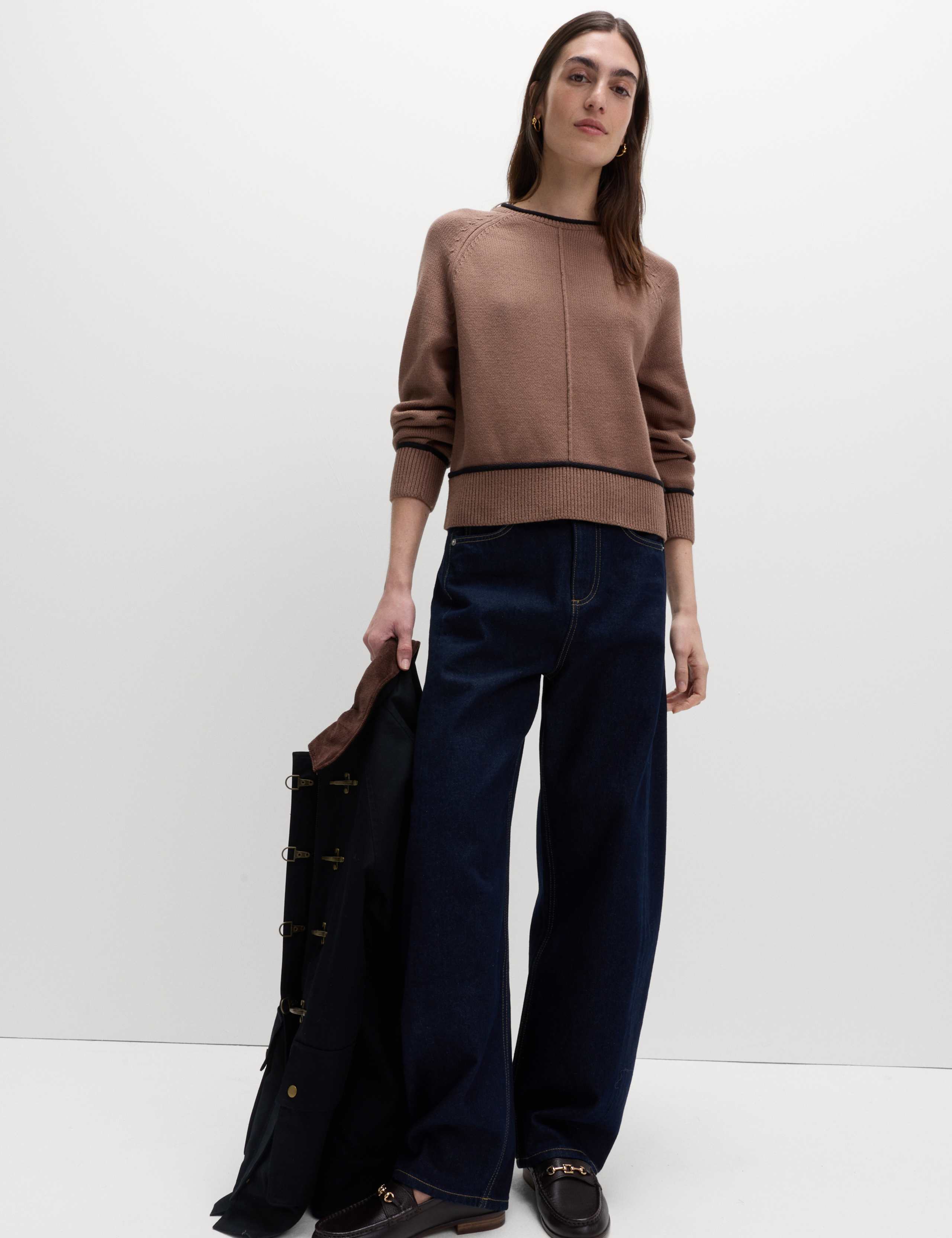 Cotton Rich Striped Relaxed Jumper