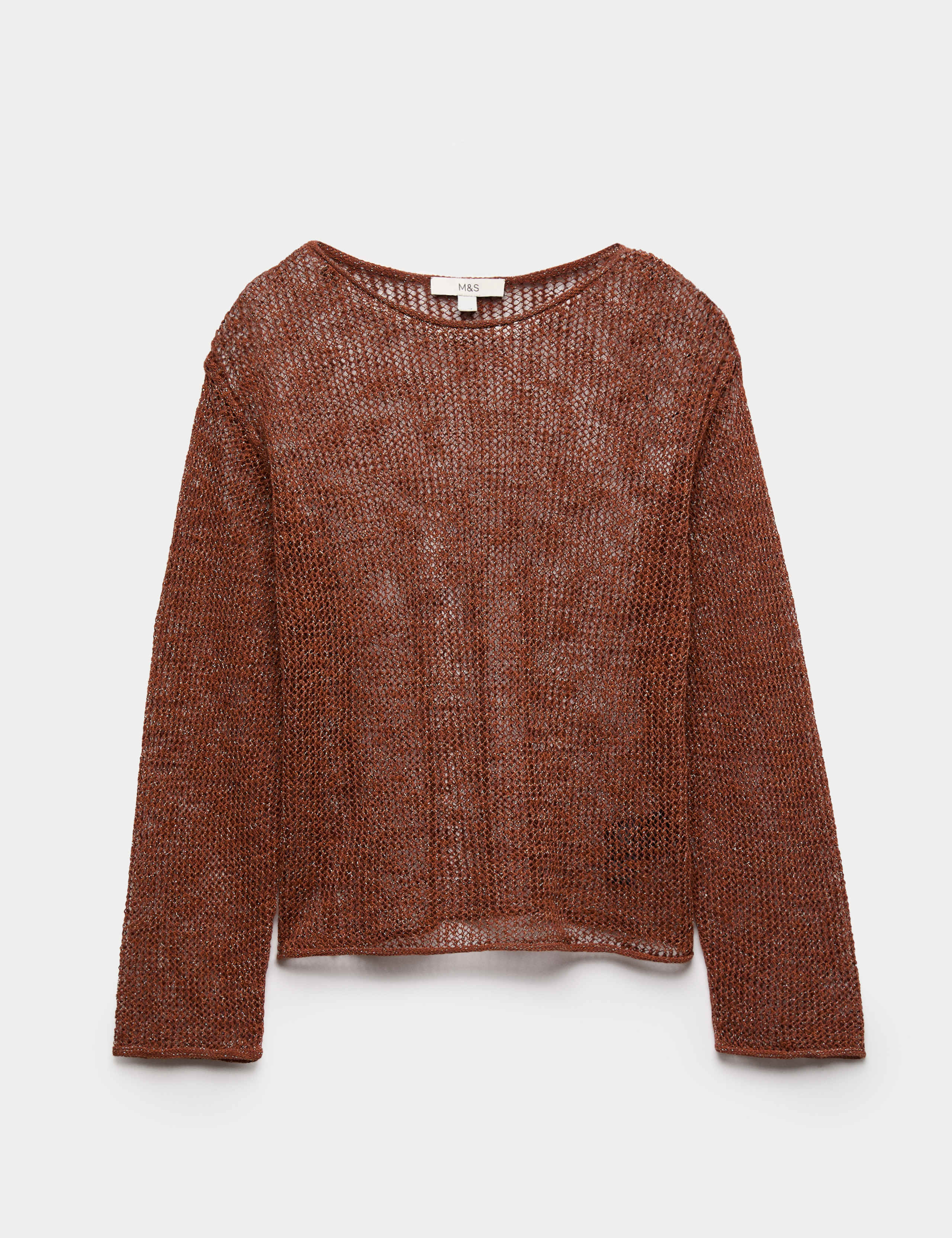 Cotton Blend Metallic Jumper with Linen