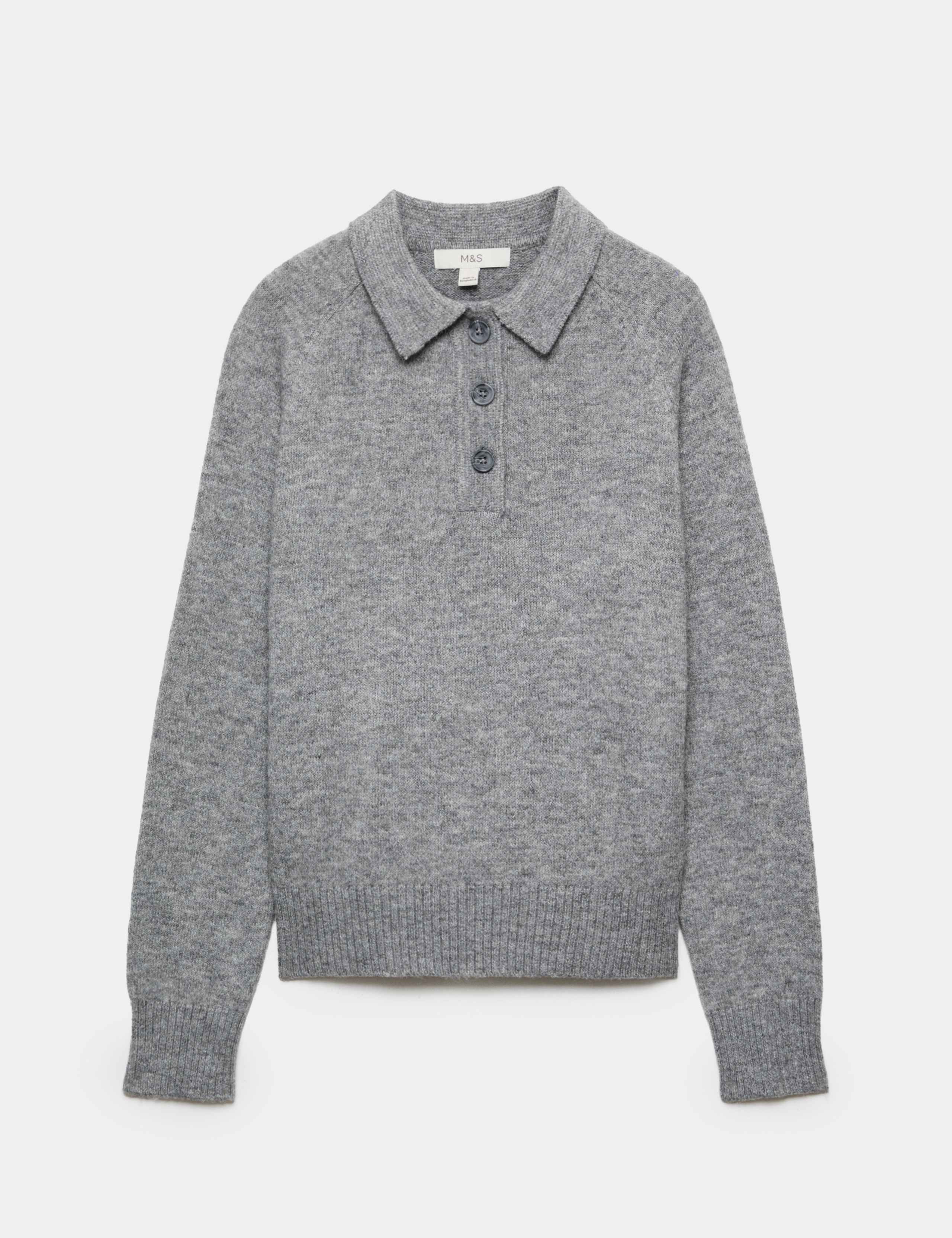Collared Knitted Polo Jumper