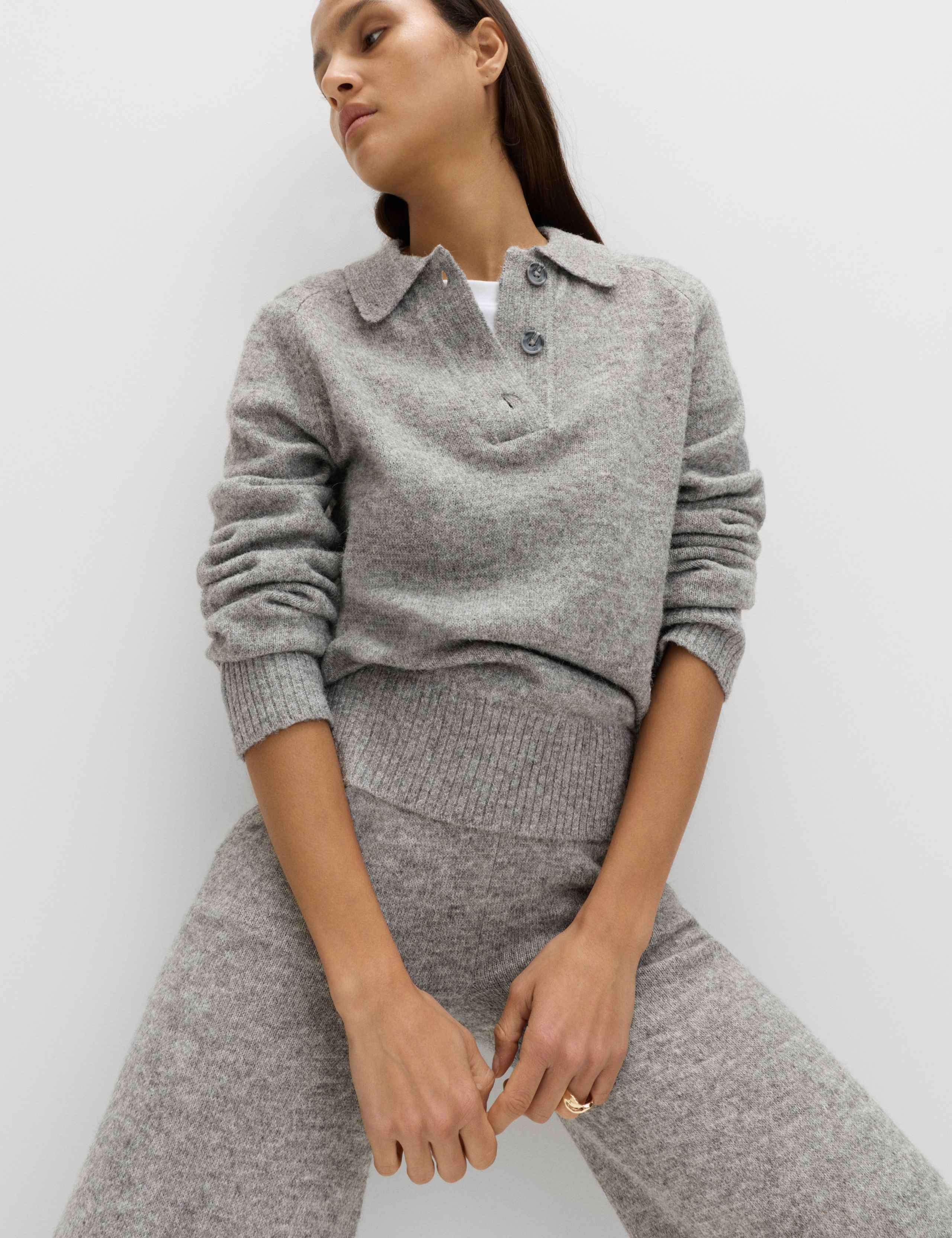 Collared Button Through Jumper