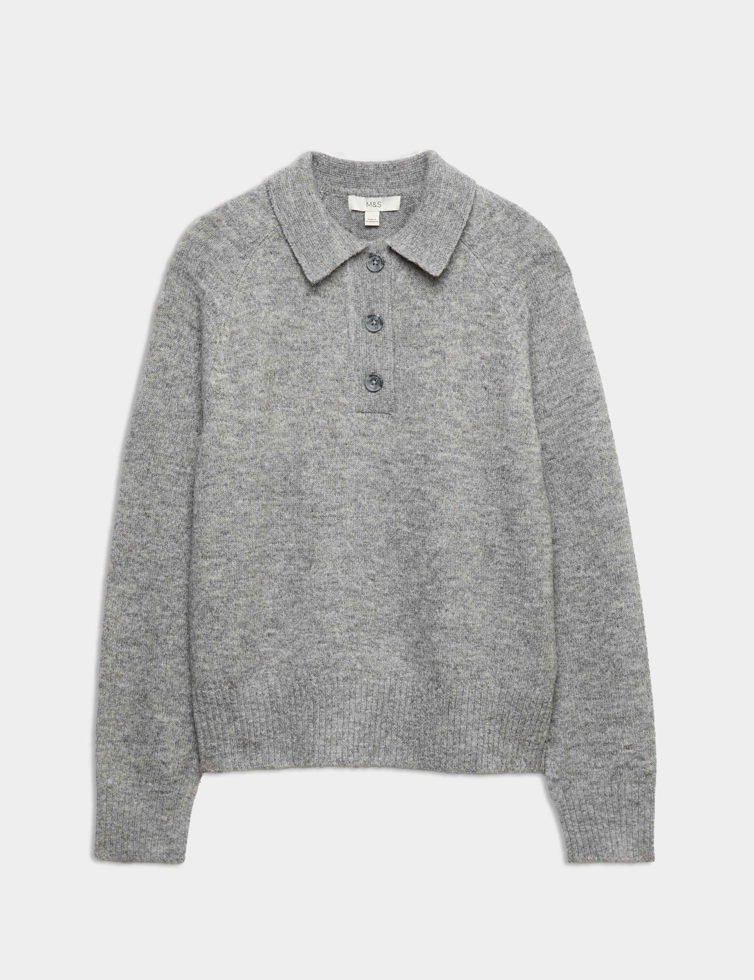 Collared Knitted Polo Jumper