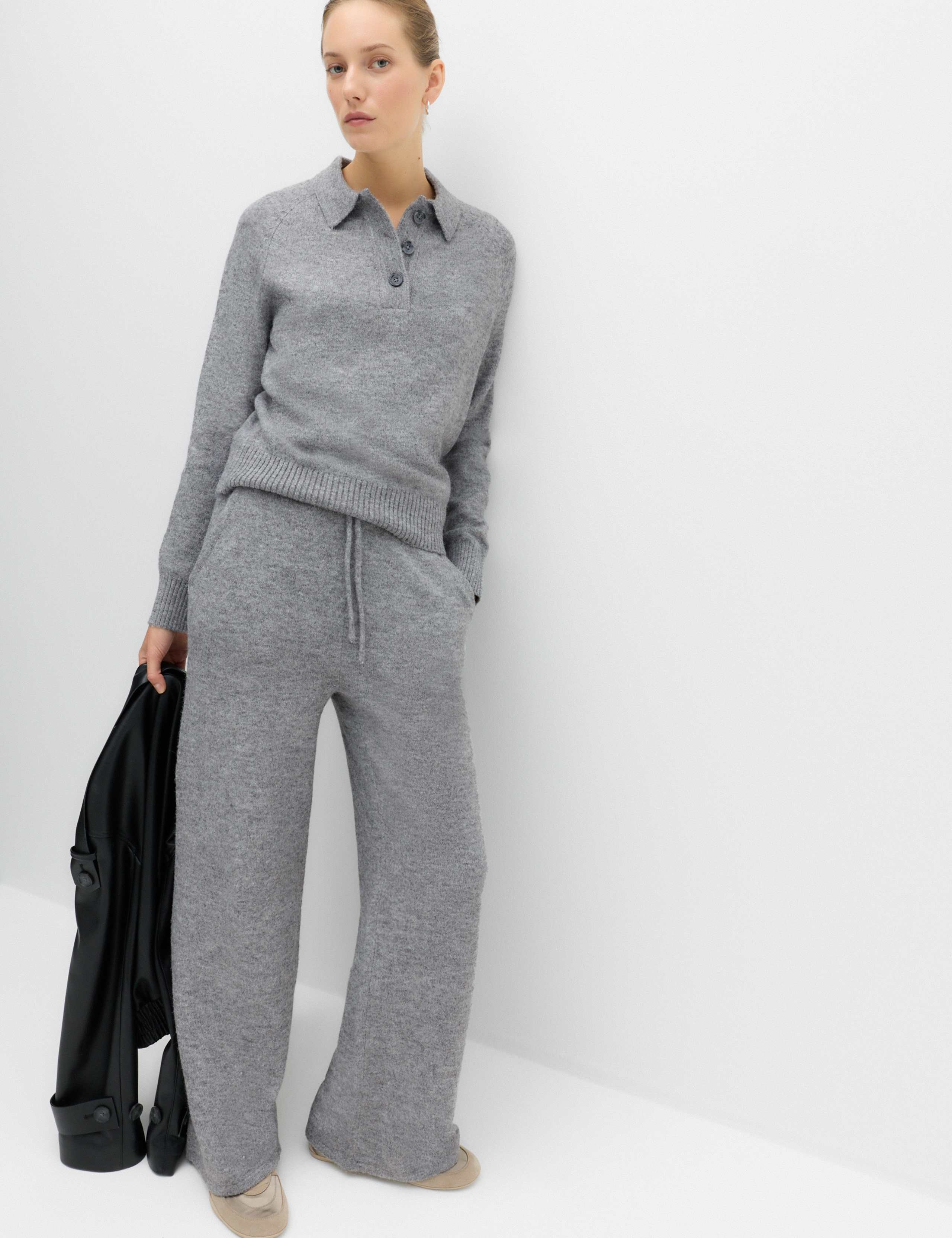 Wide Leg Knitted Trousers
