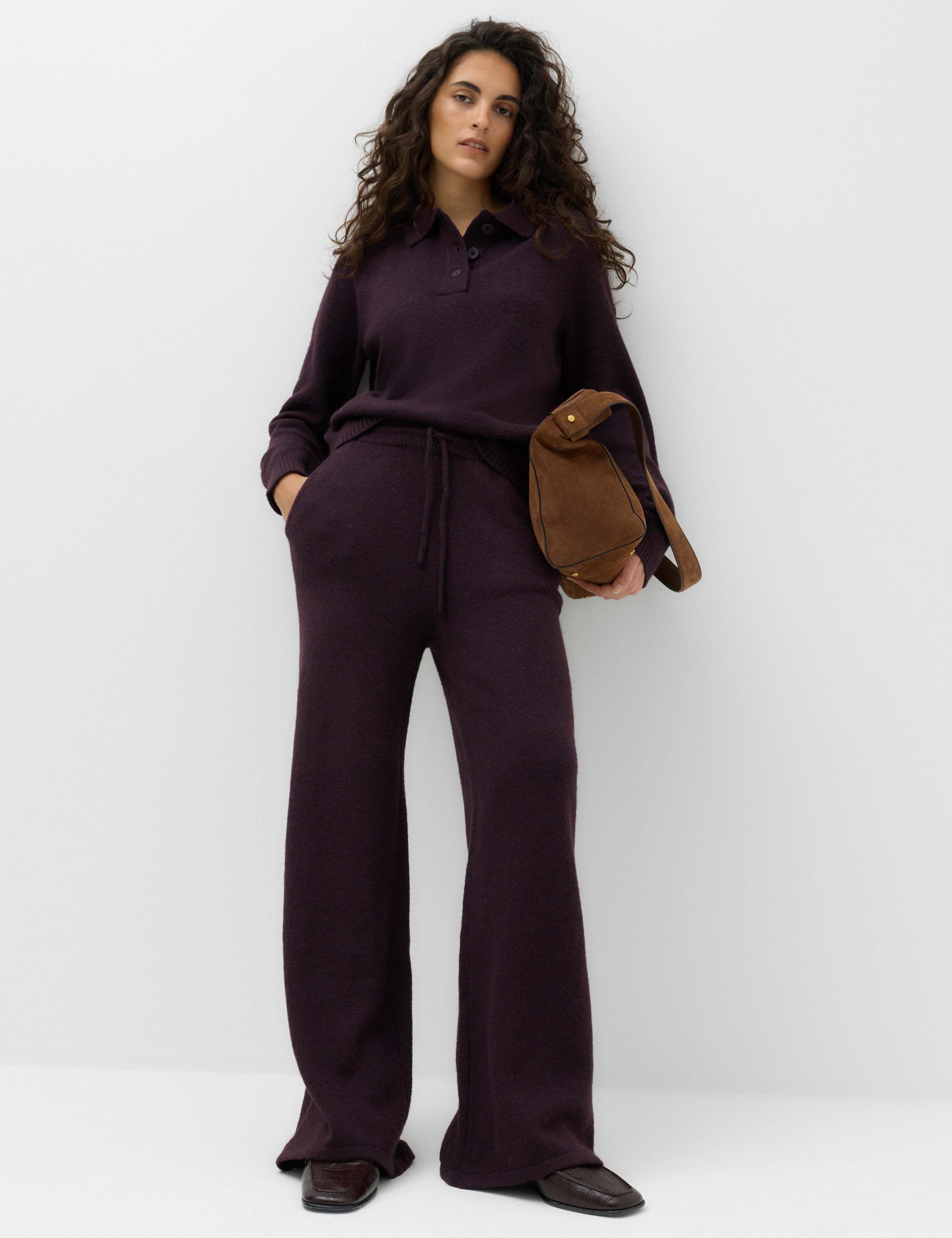 Wide Leg Knitted Trousers
