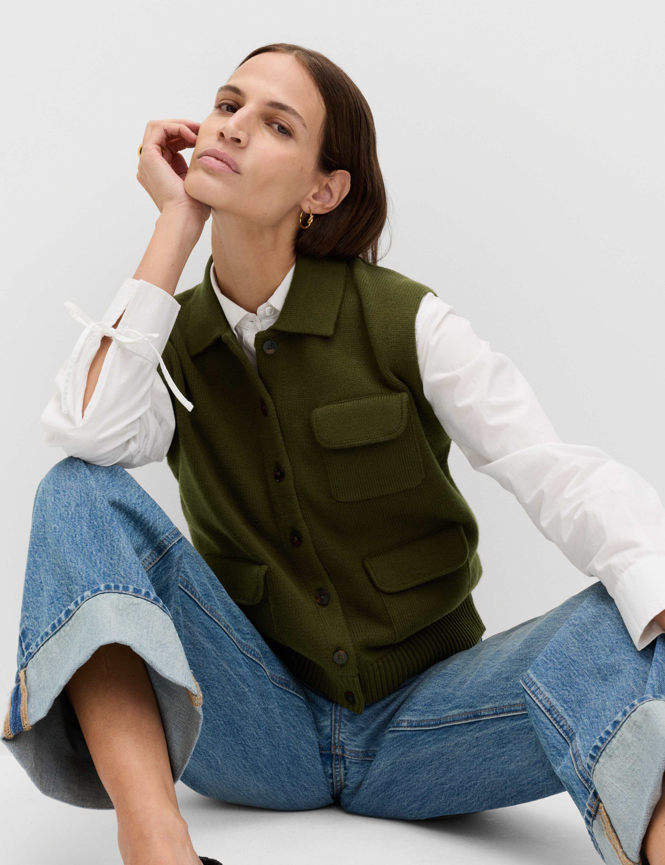Cotton Rich Pocket Knitted Waistcoat