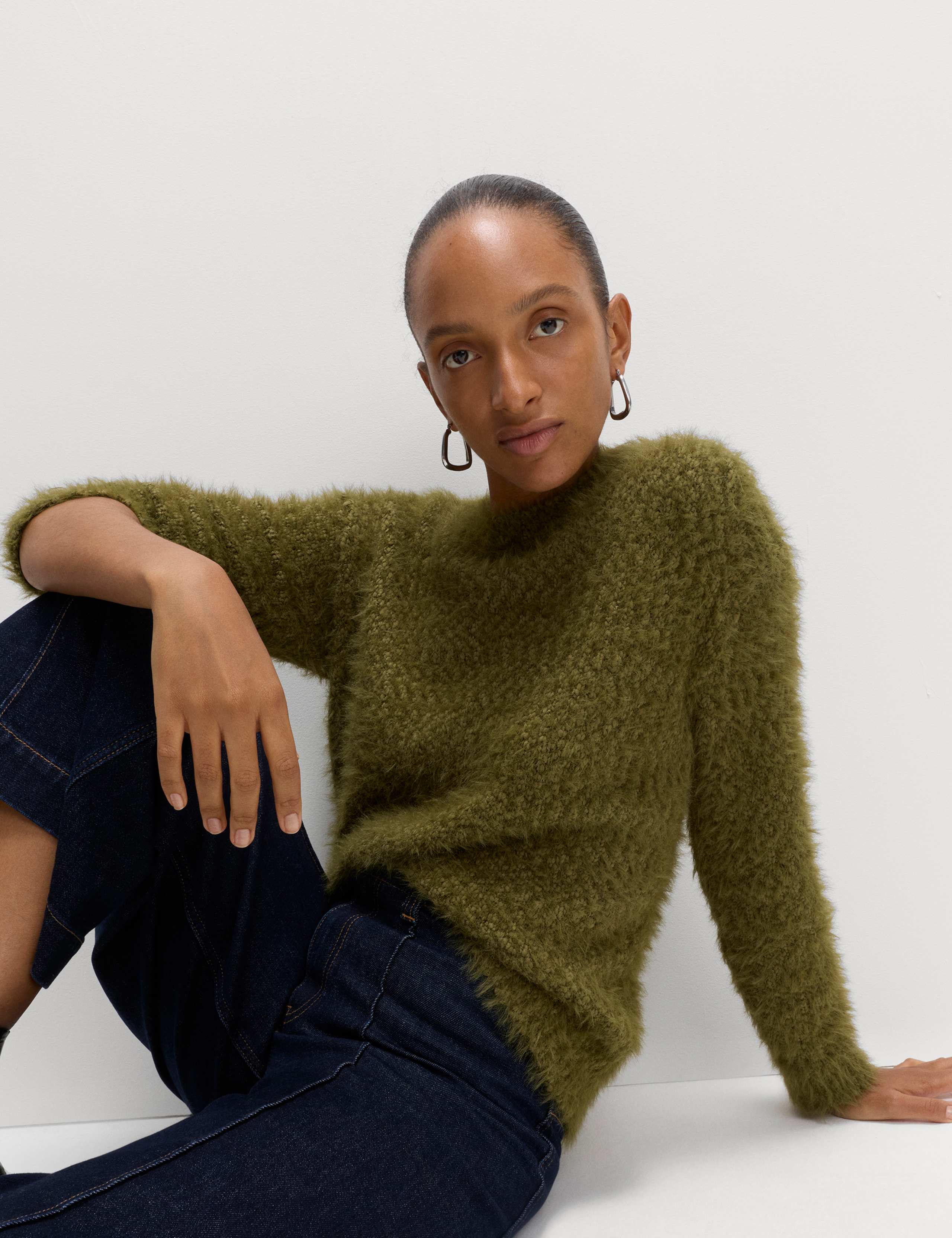 Textured Crew Neck Jumper
