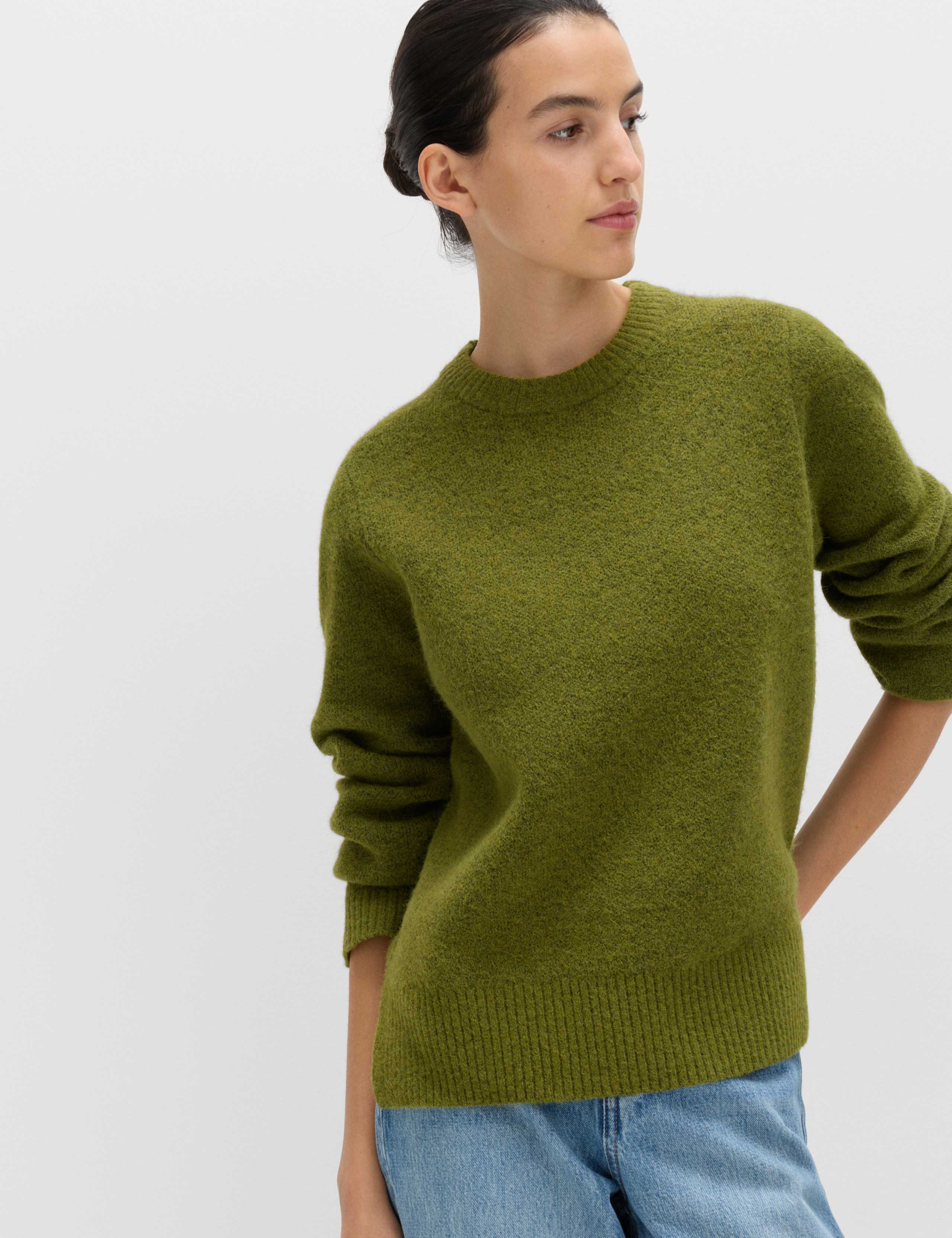 Crew Neck Relaxed Jumper with Wool