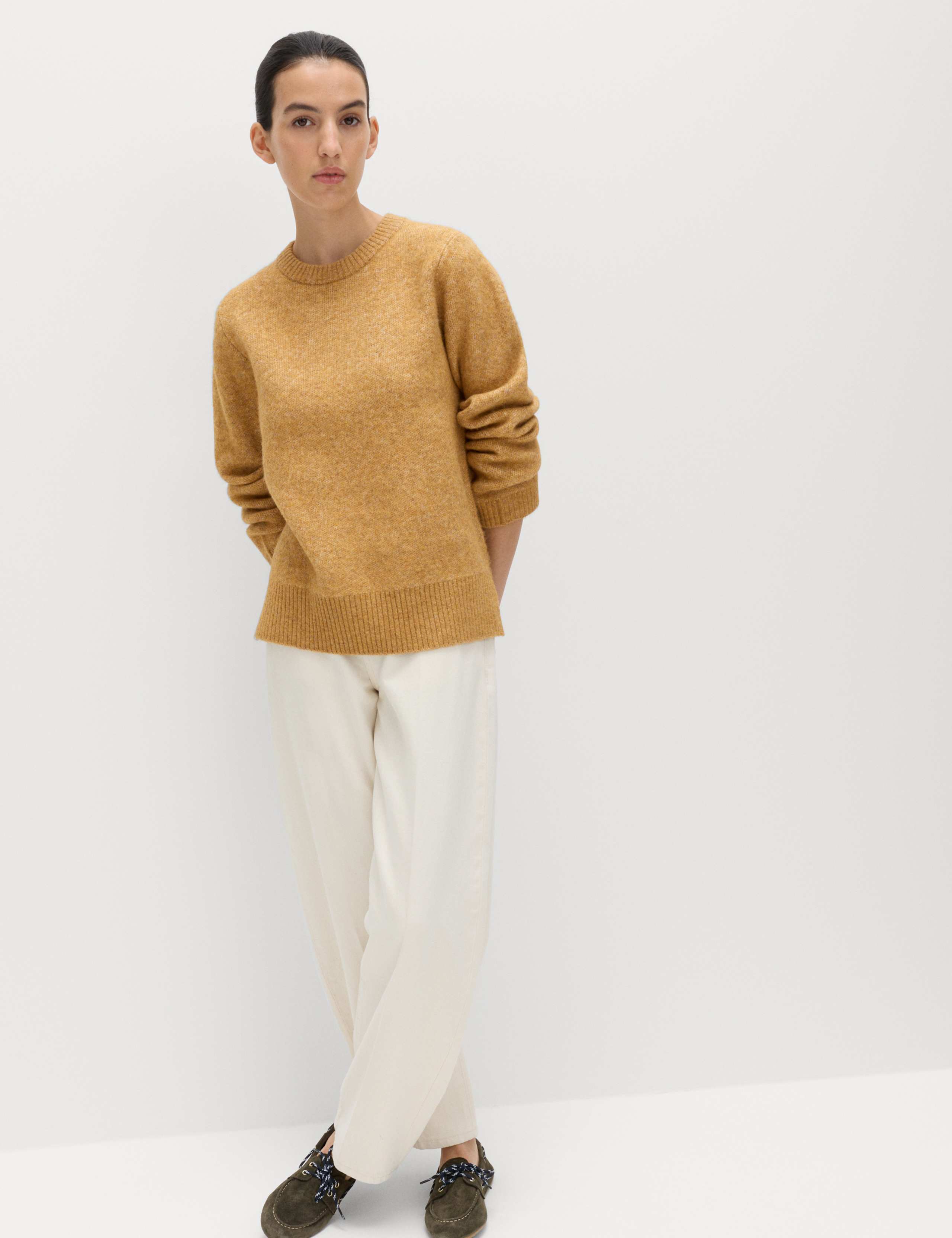 Crew Neck Relaxed Jumper with Wool