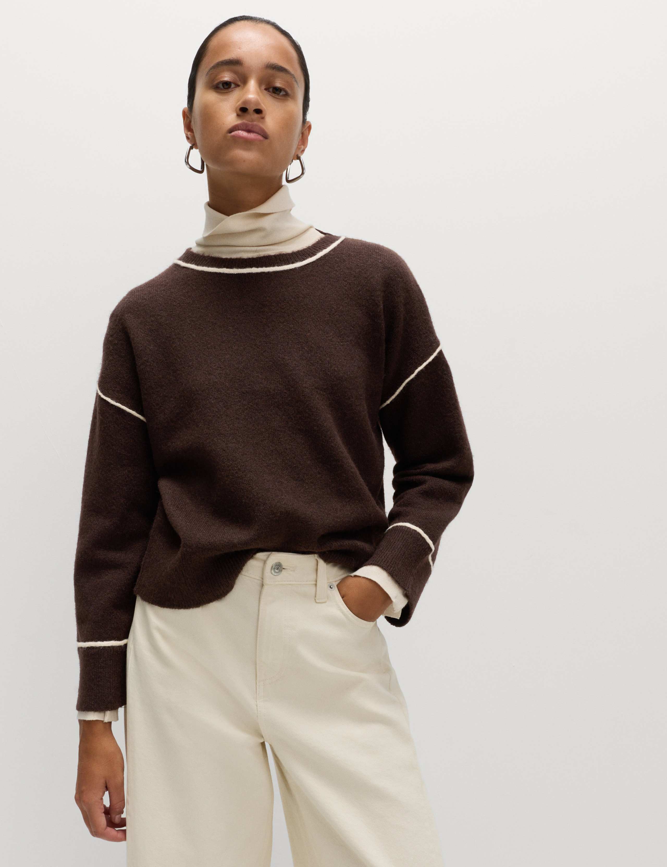 Tipped Detail Relaxed Fit Jumper