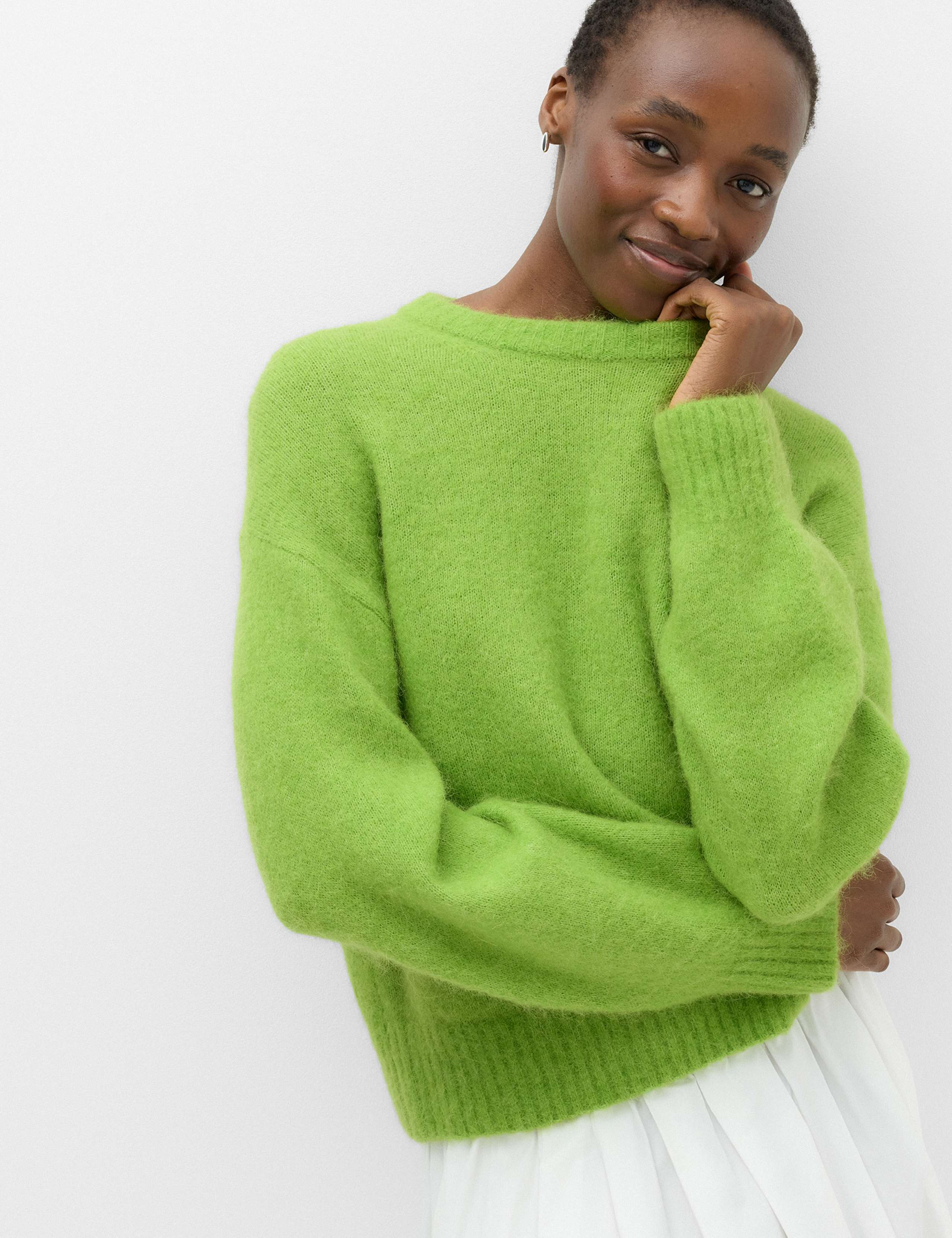 Alpaca Blend Textured Relaxed Jumper