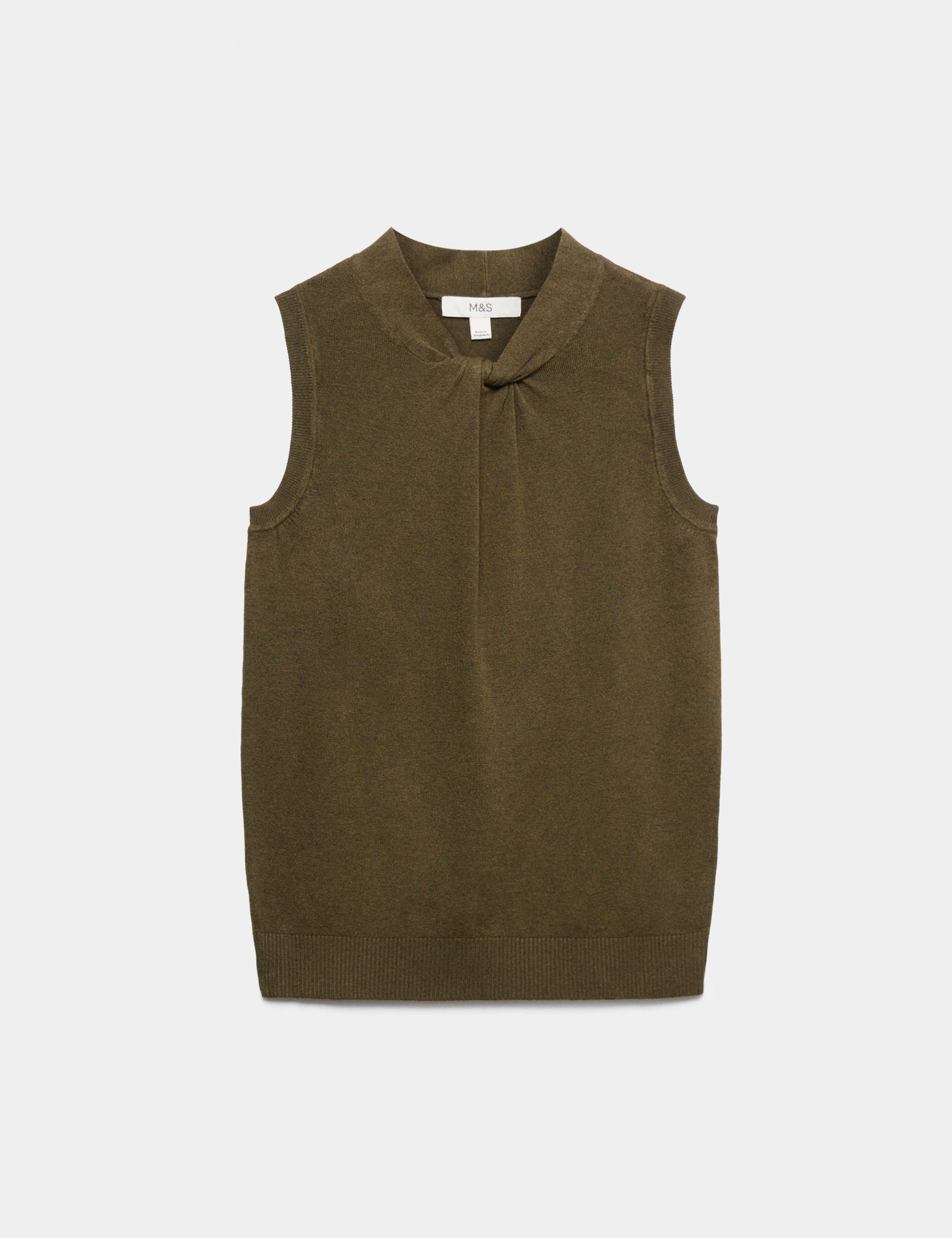 Twist Front Slim Knitted Vest