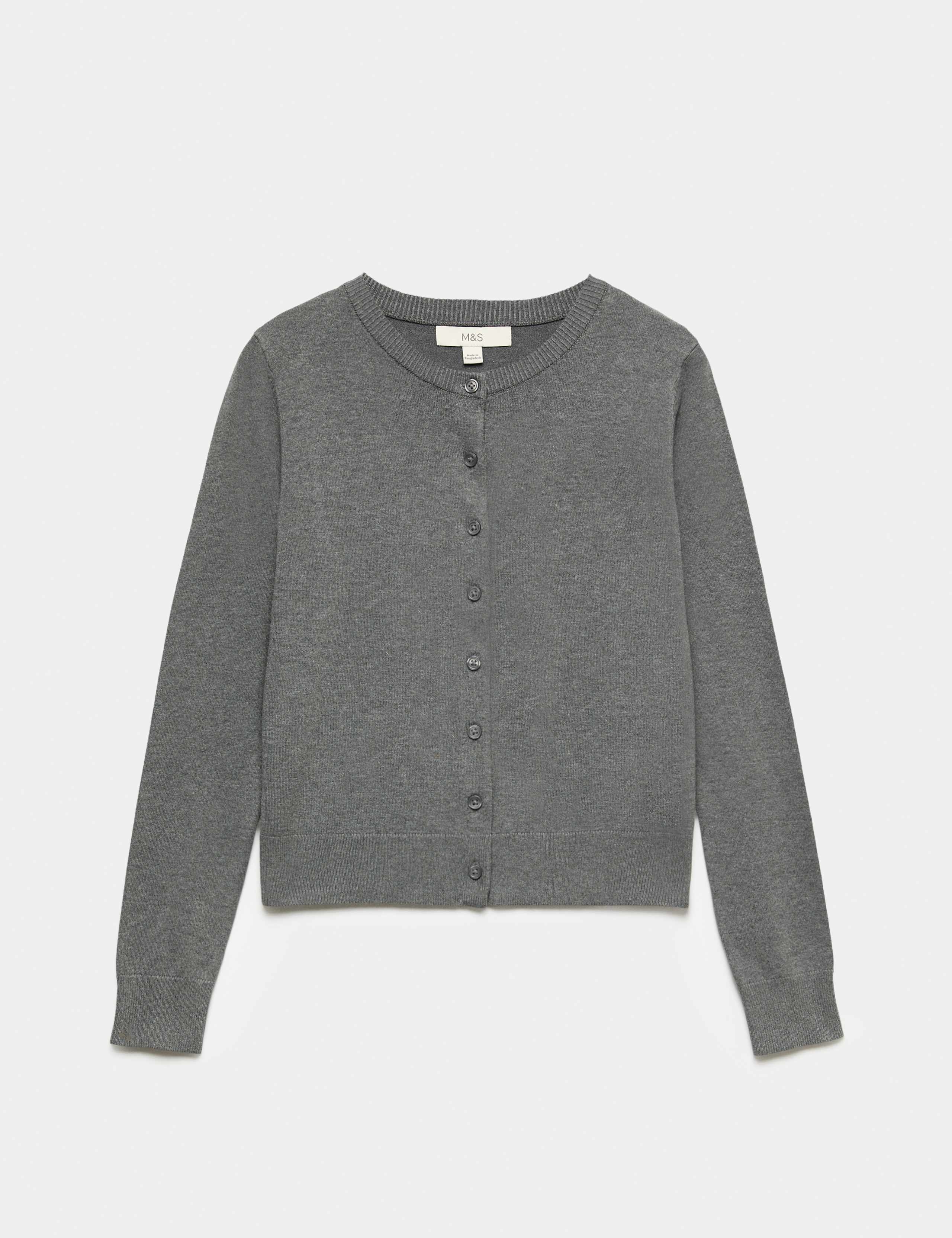 Crew Neck Button Through Cardigan