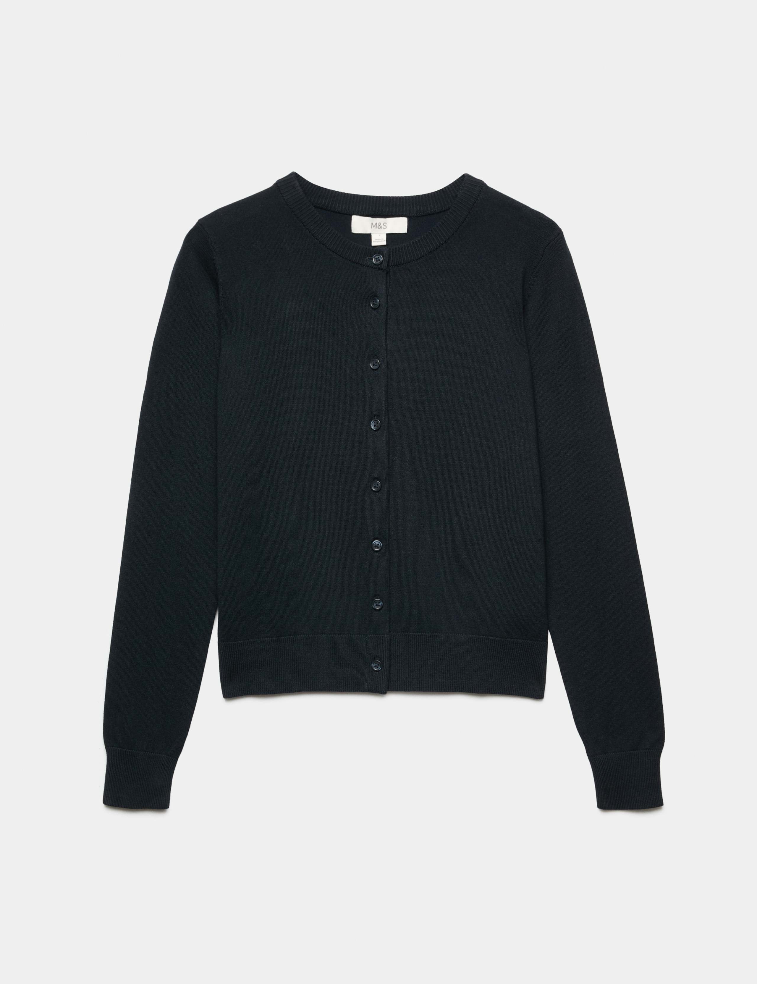 Crew Neck Button Through Cardigan