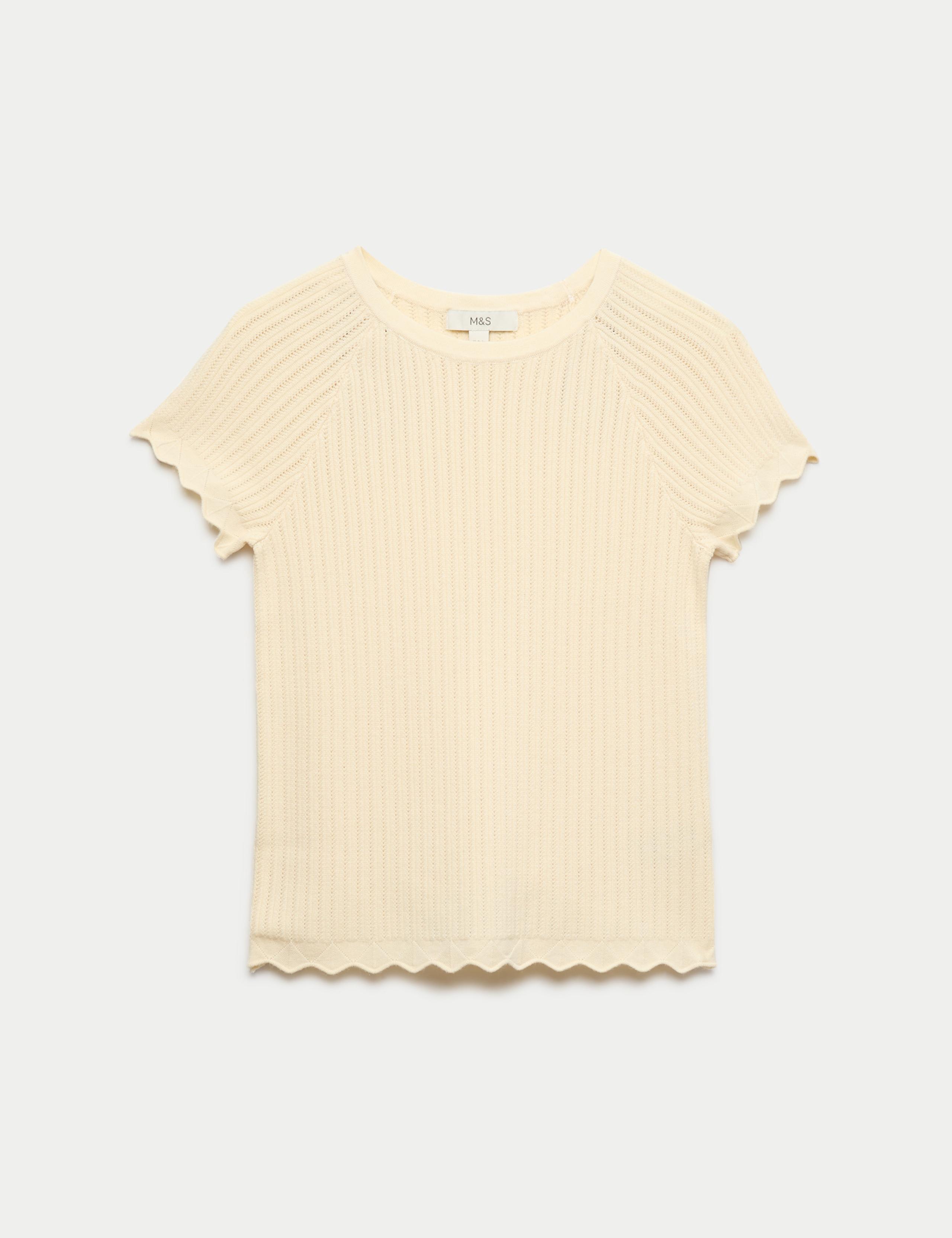 Pointelle Slim Fit Knitted Top