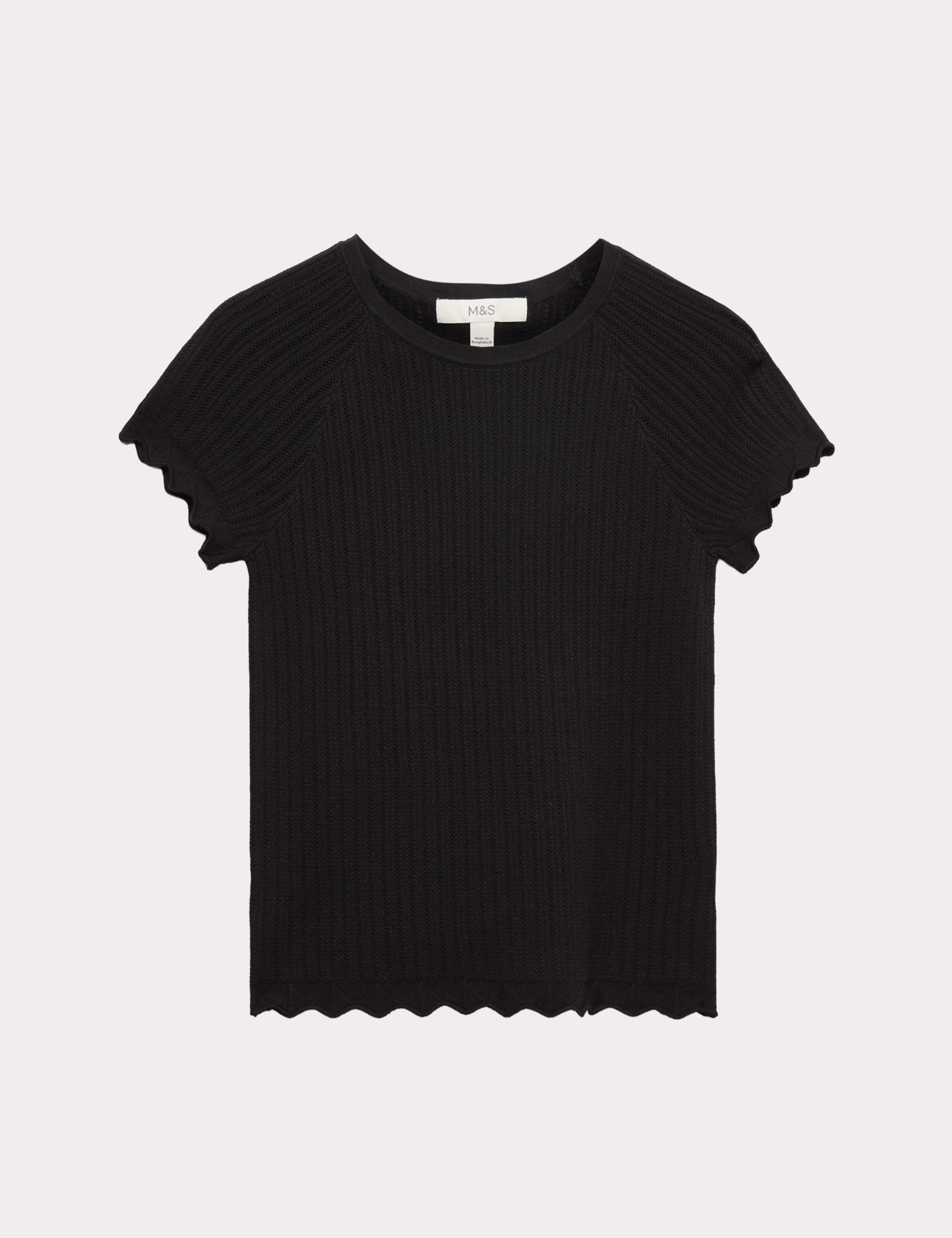 Pointelle Slim Fit Knitted Top