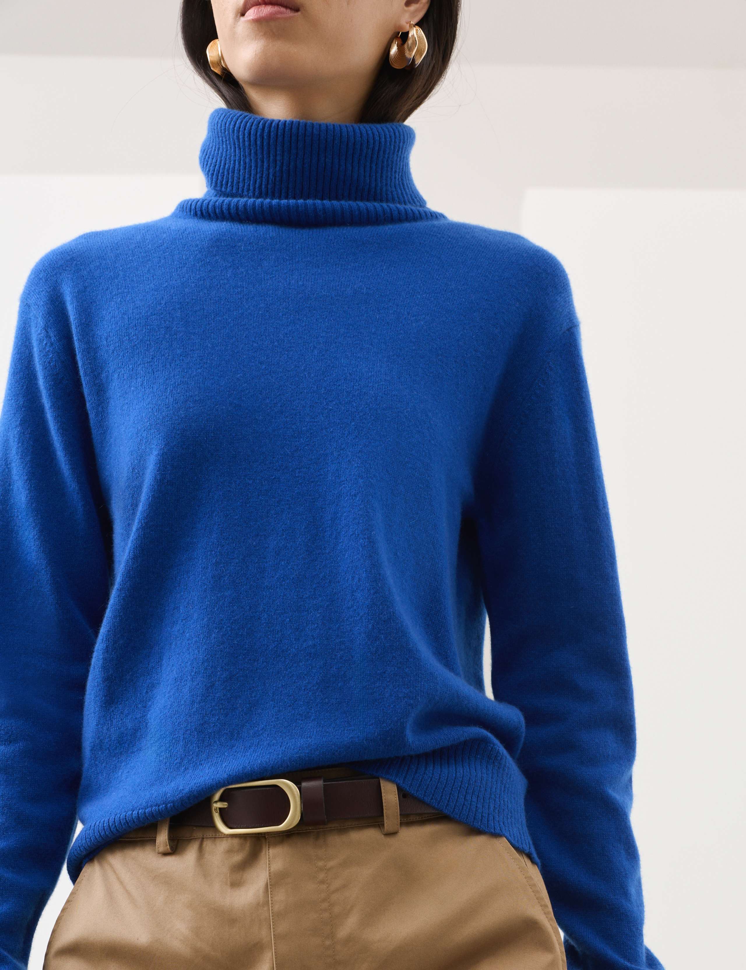 Pure Cashmere Roll Neck Jumper