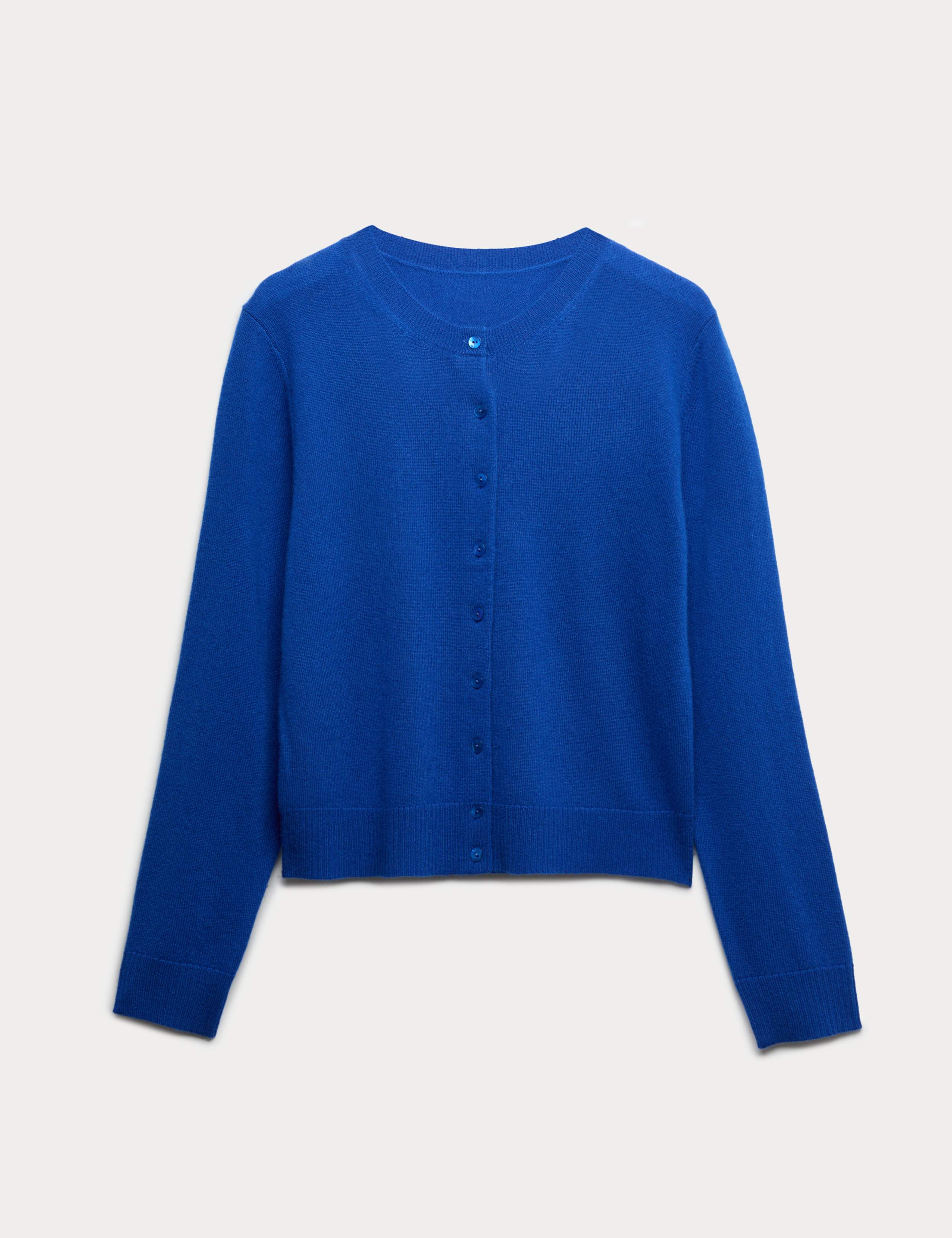 Pure Cashmere Crew Neck Relaxed Cardigan