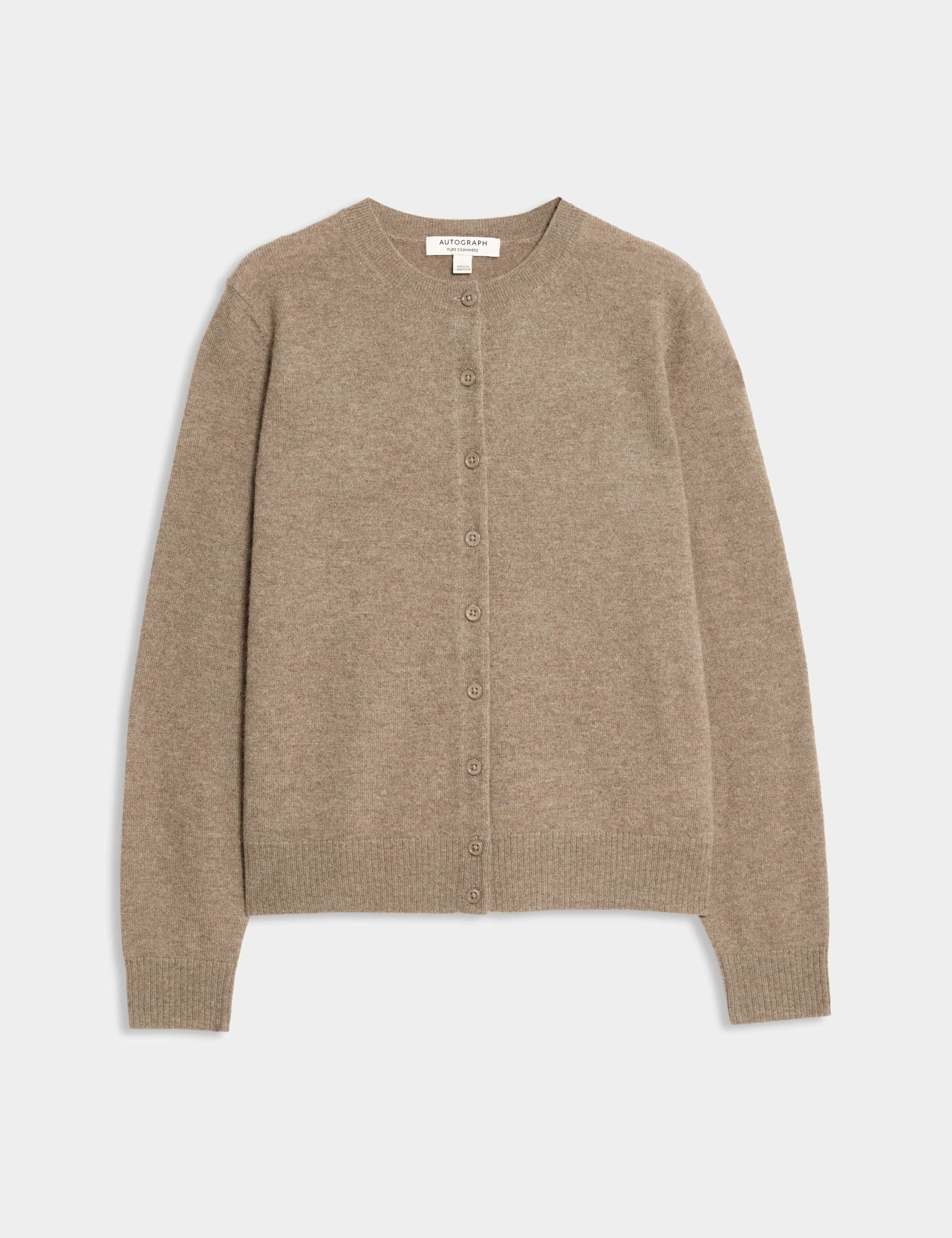 Pure Cashmere Crew Neck Relaxed Cardigan