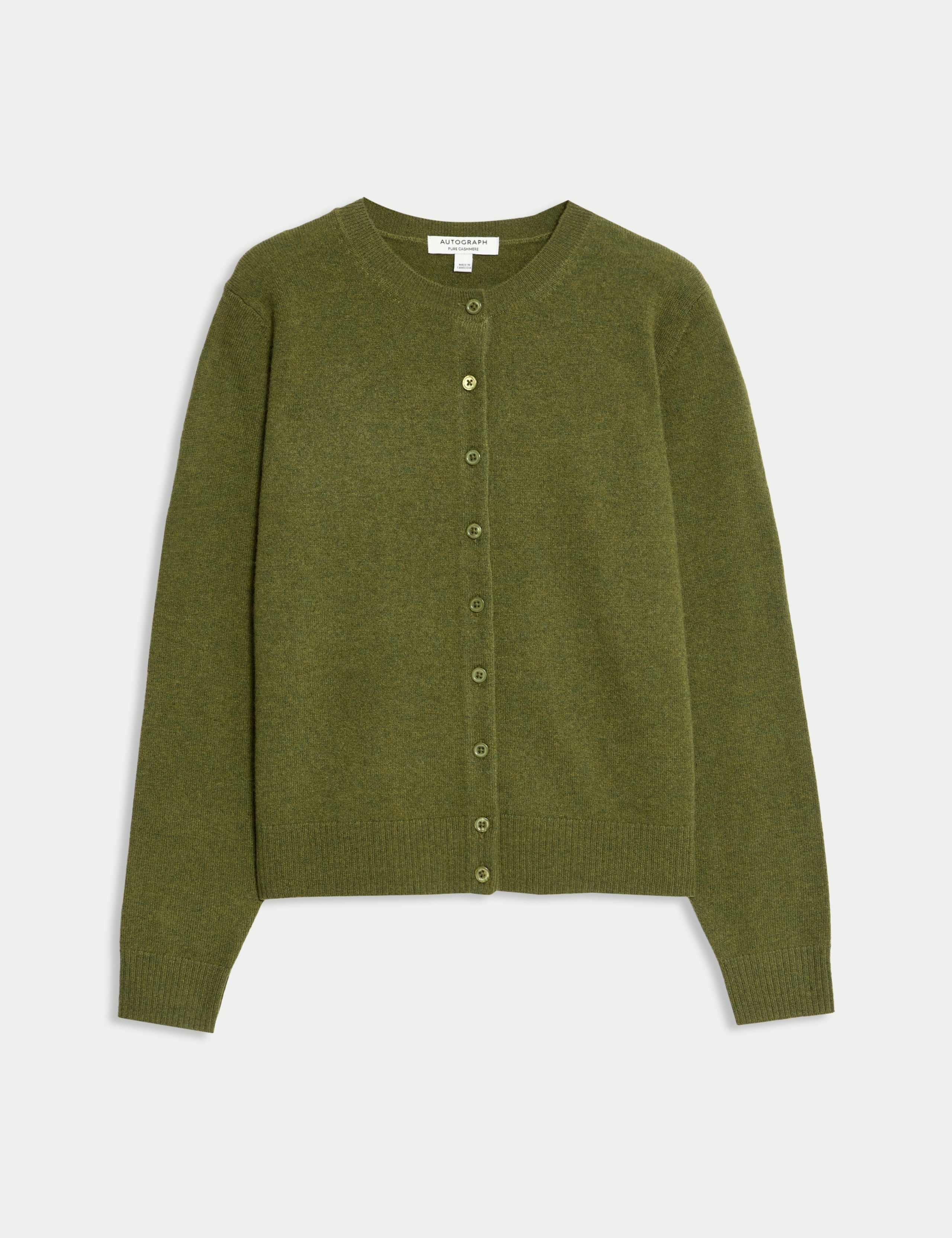 Pure Cashmere Crew Neck Relaxed Cardigan