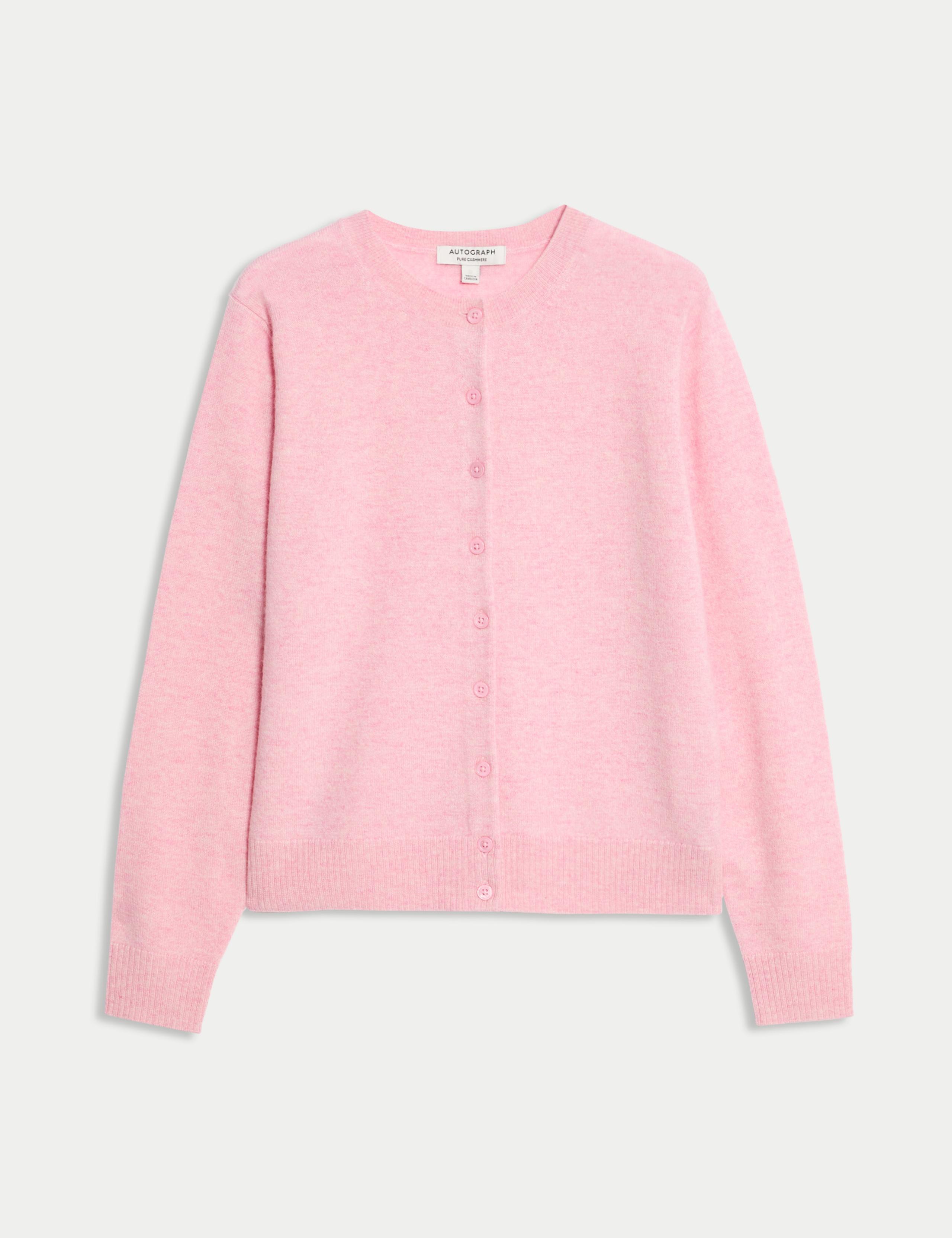 Pure Cashmere Crew Neck Relaxed Cardigan