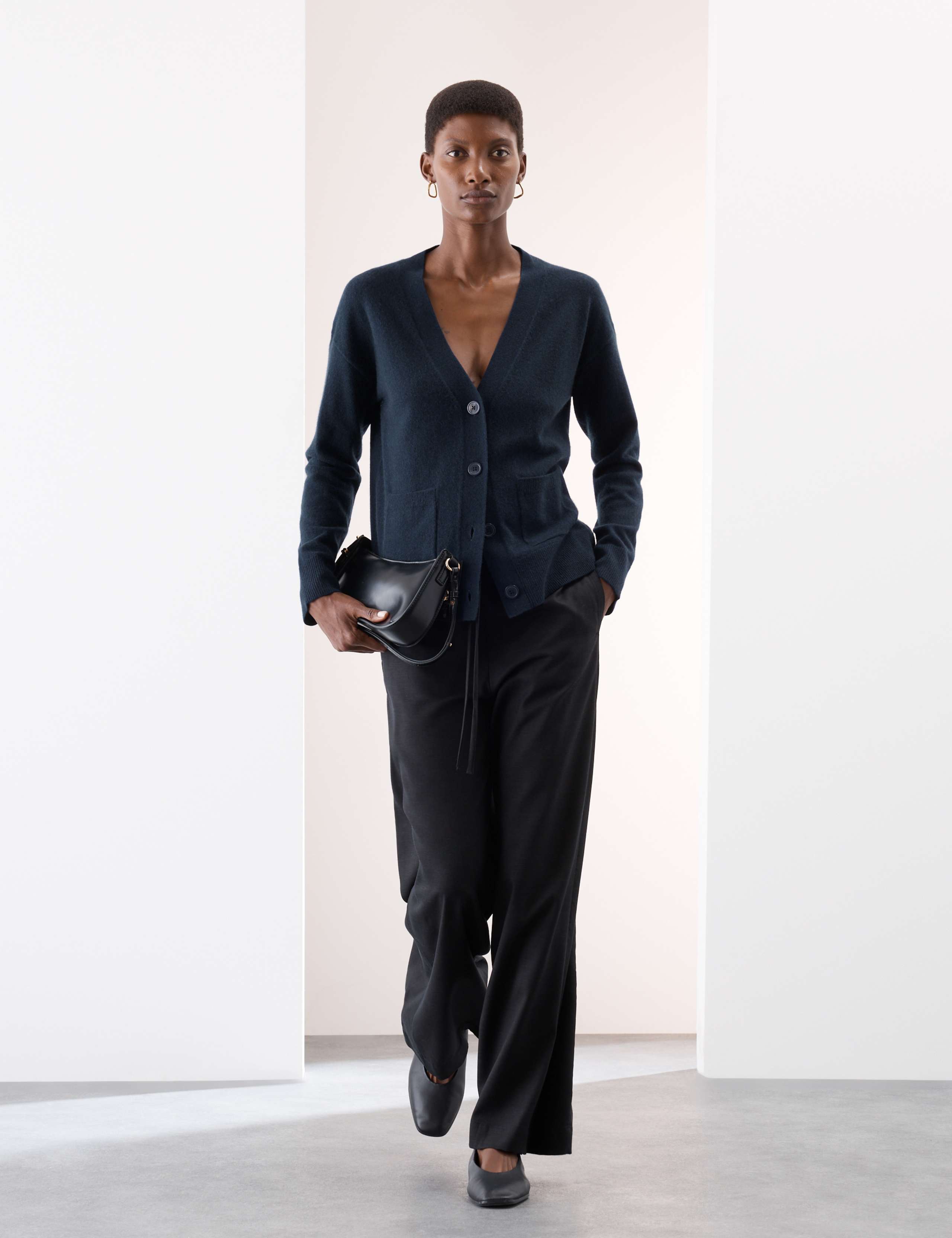 Pure Cashmere V-Neck Button Front Cardigan