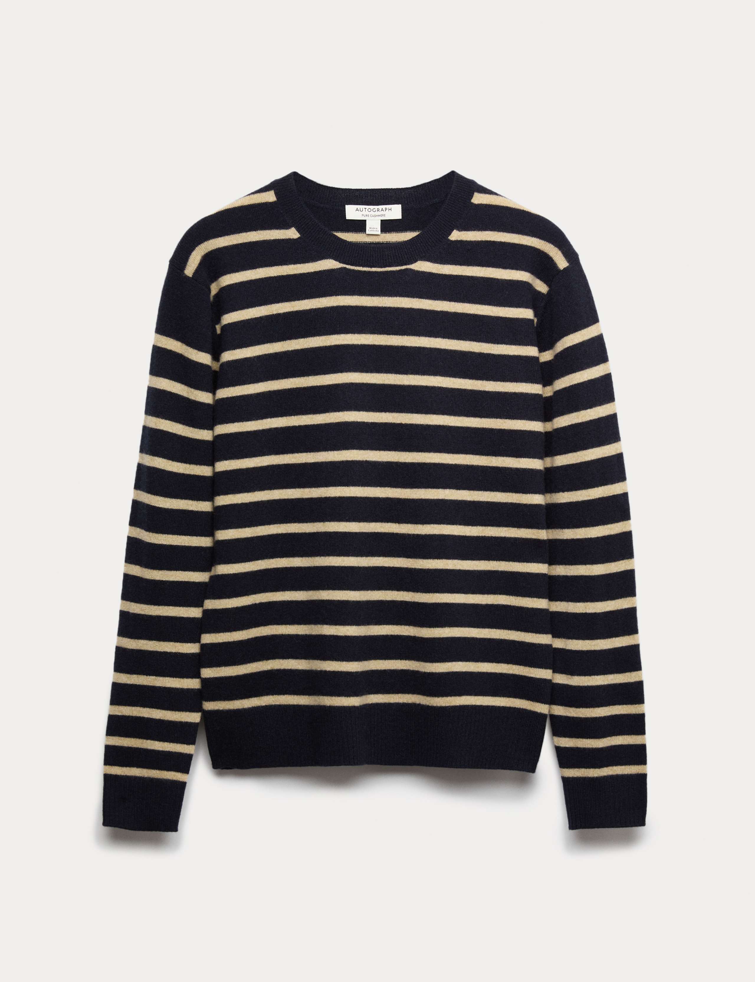 Pure Cashmere Striped Crew Neck Jumper