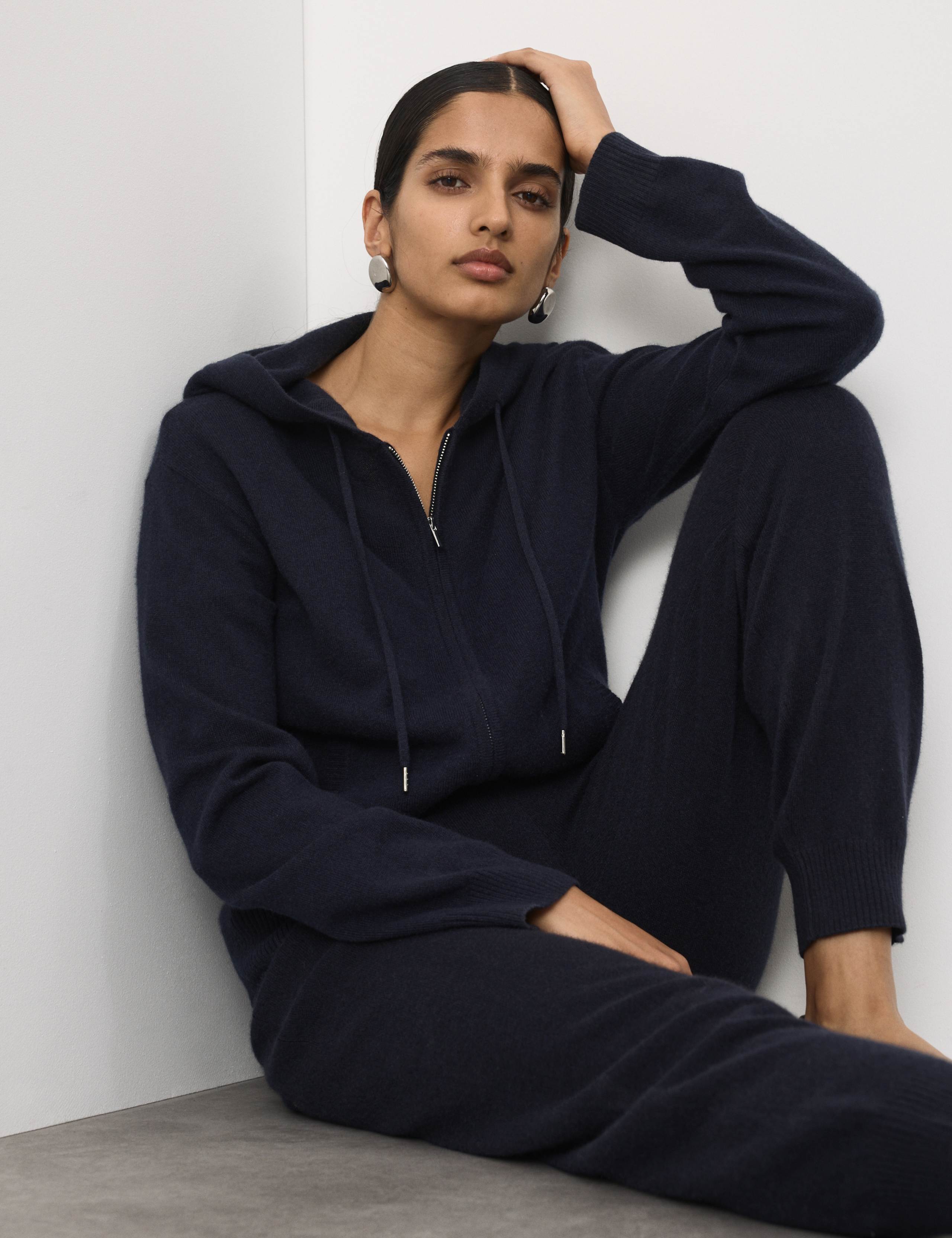 Pure Cashmere Zip Up Hoodie