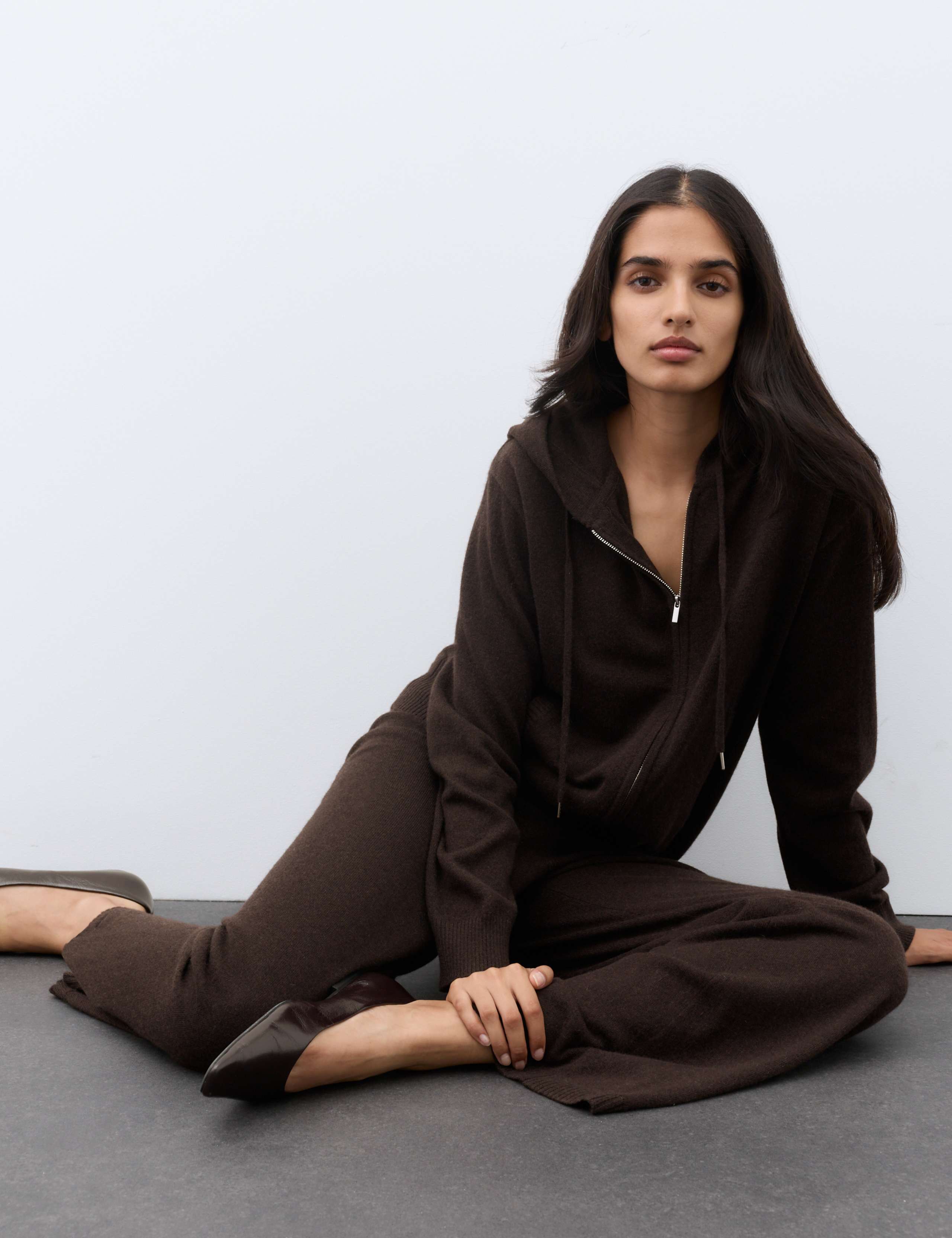 Pure Cashmere Zip Up Hoodie
