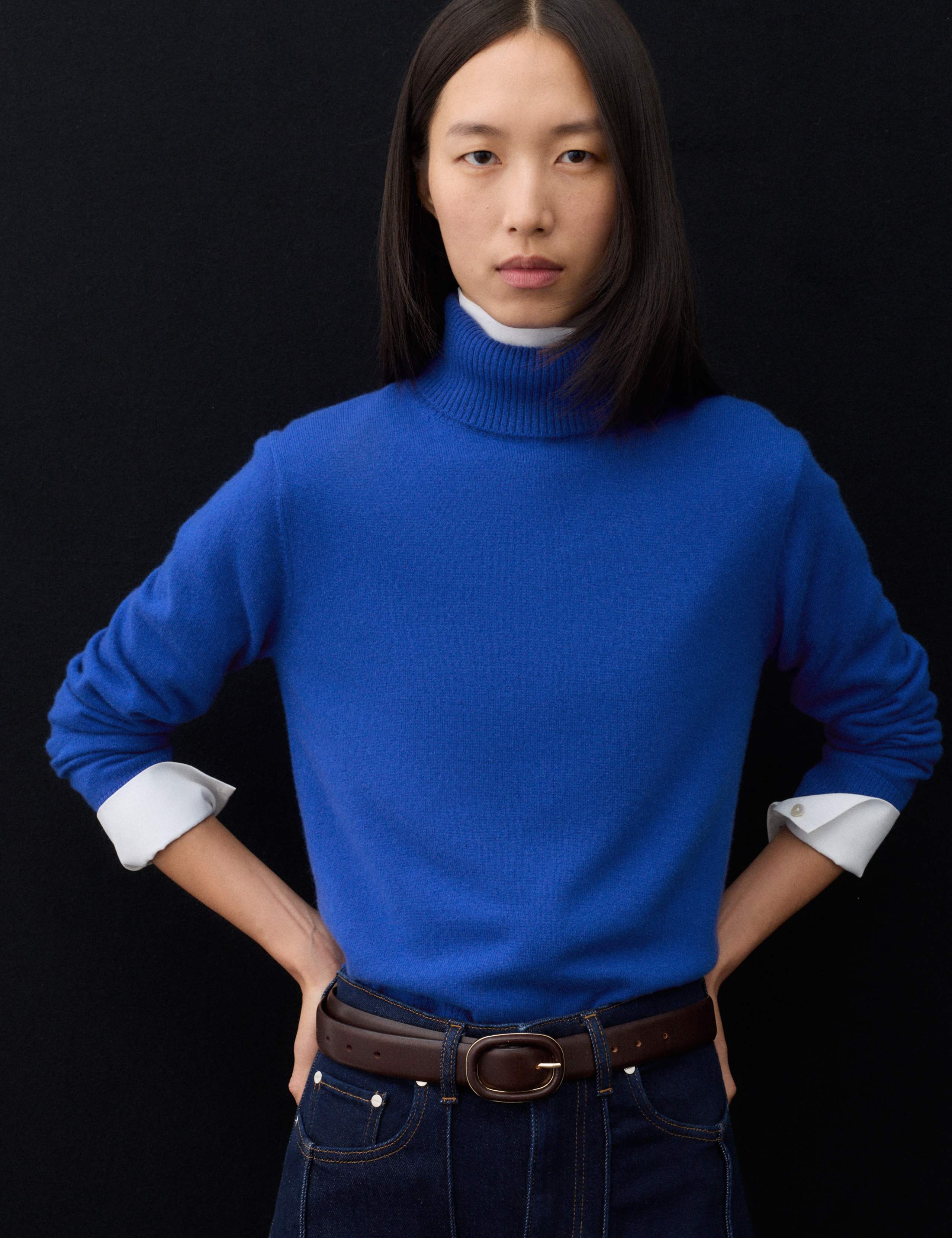 Pure Cashmere Roll Neck Jumper