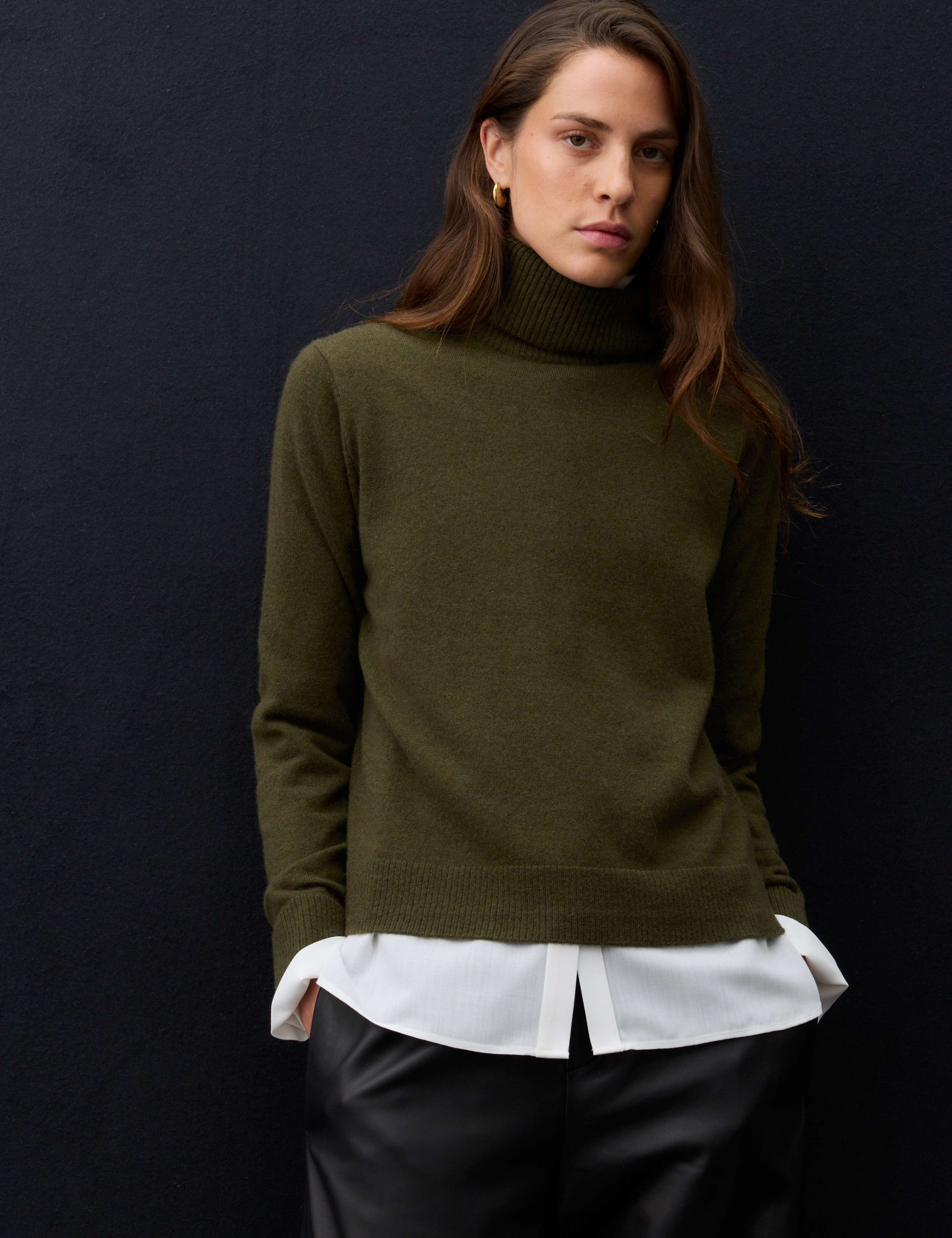 Pure Cashmere Roll Neck Jumper