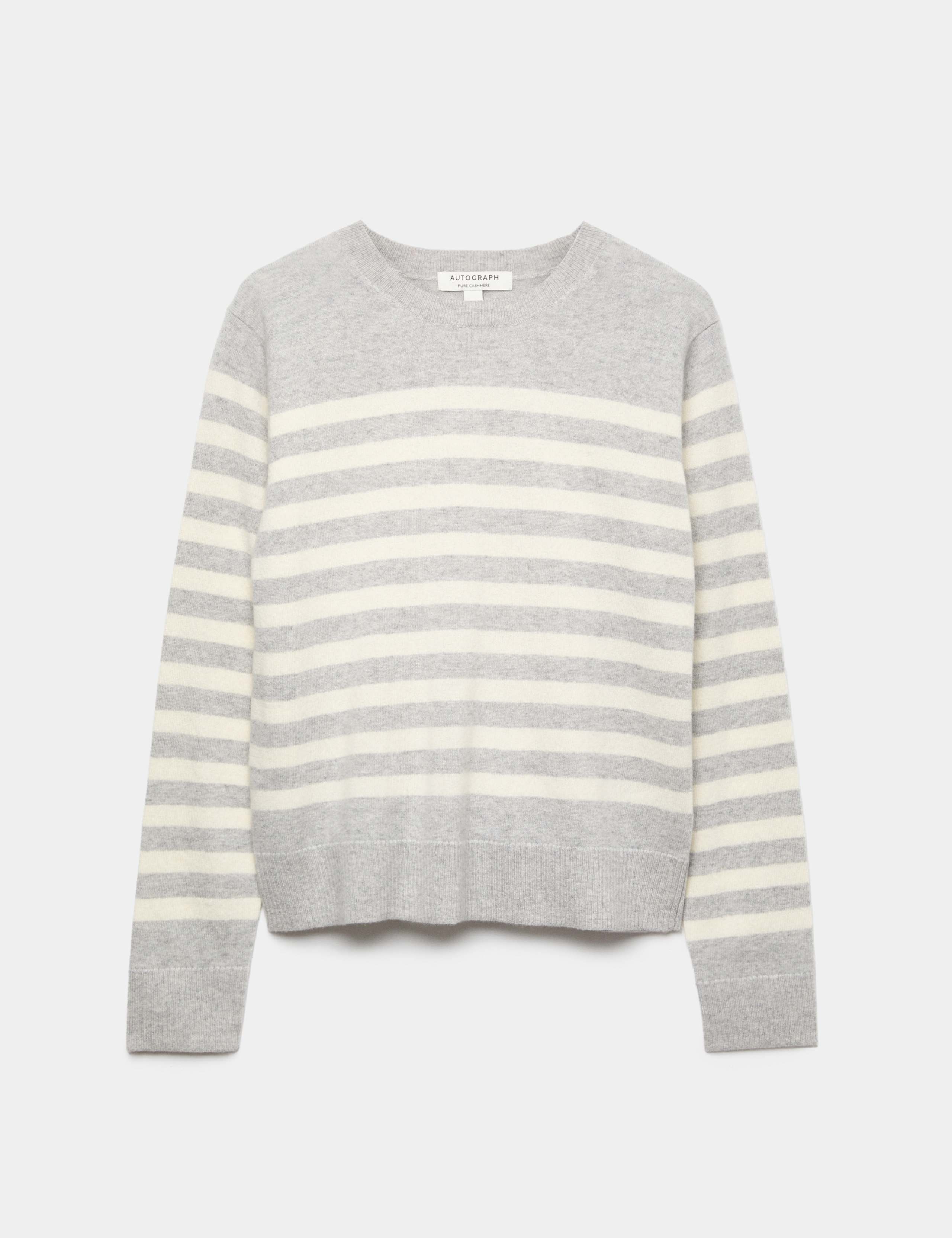 Pure Cashmere Striped Crew Neck Jumper