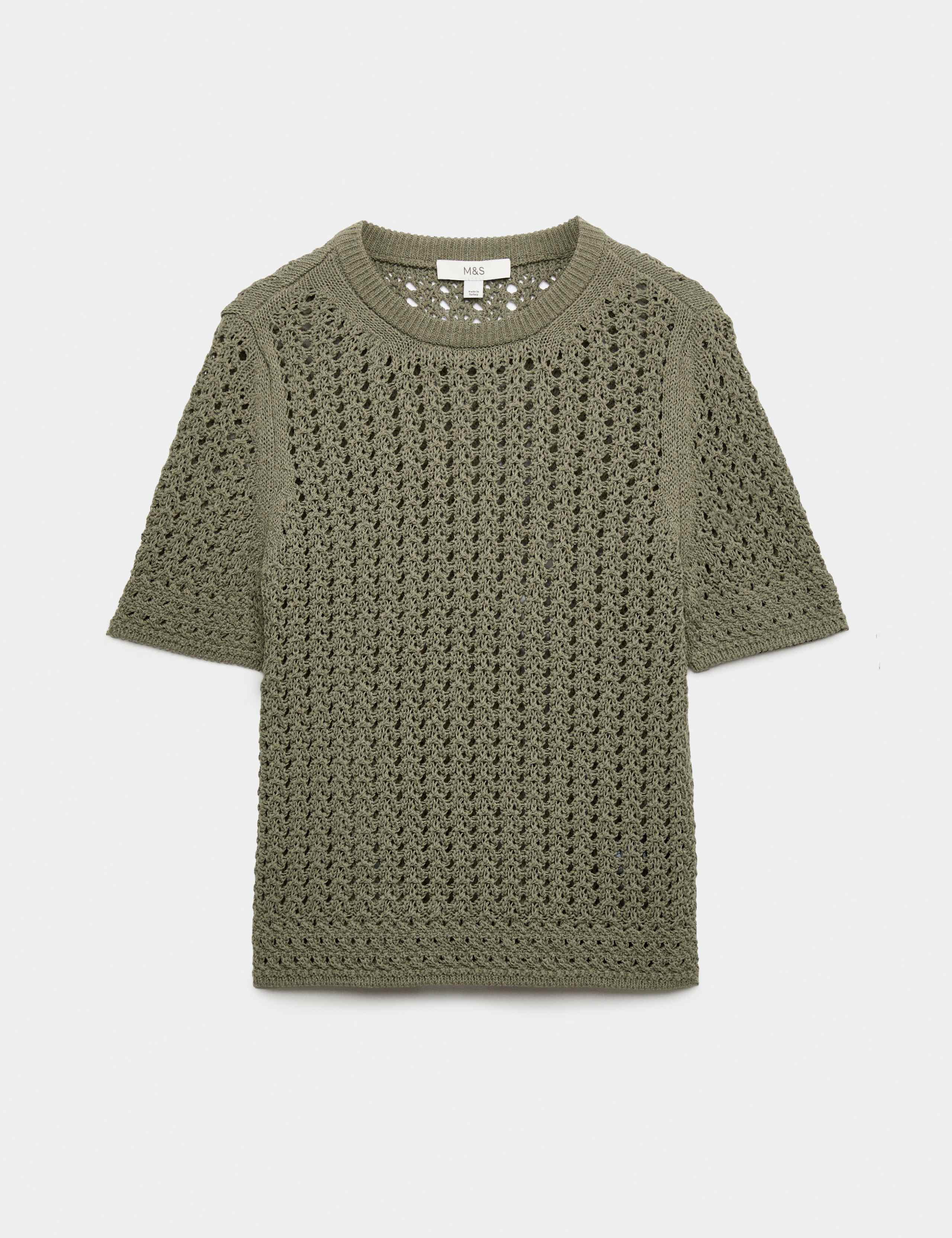 Cotton Blend Textured Knitted Top