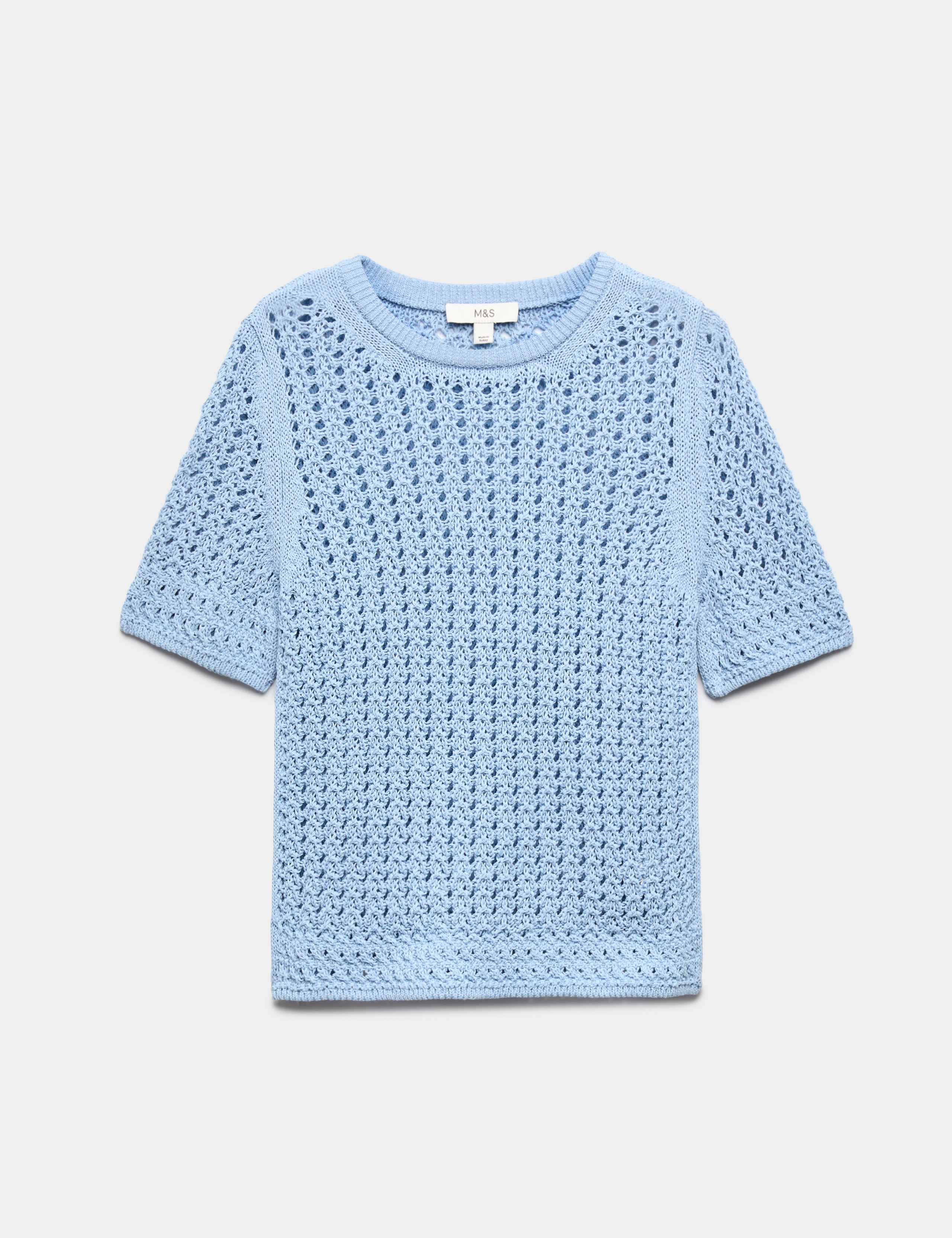Cotton Blend Textured Knitted Top