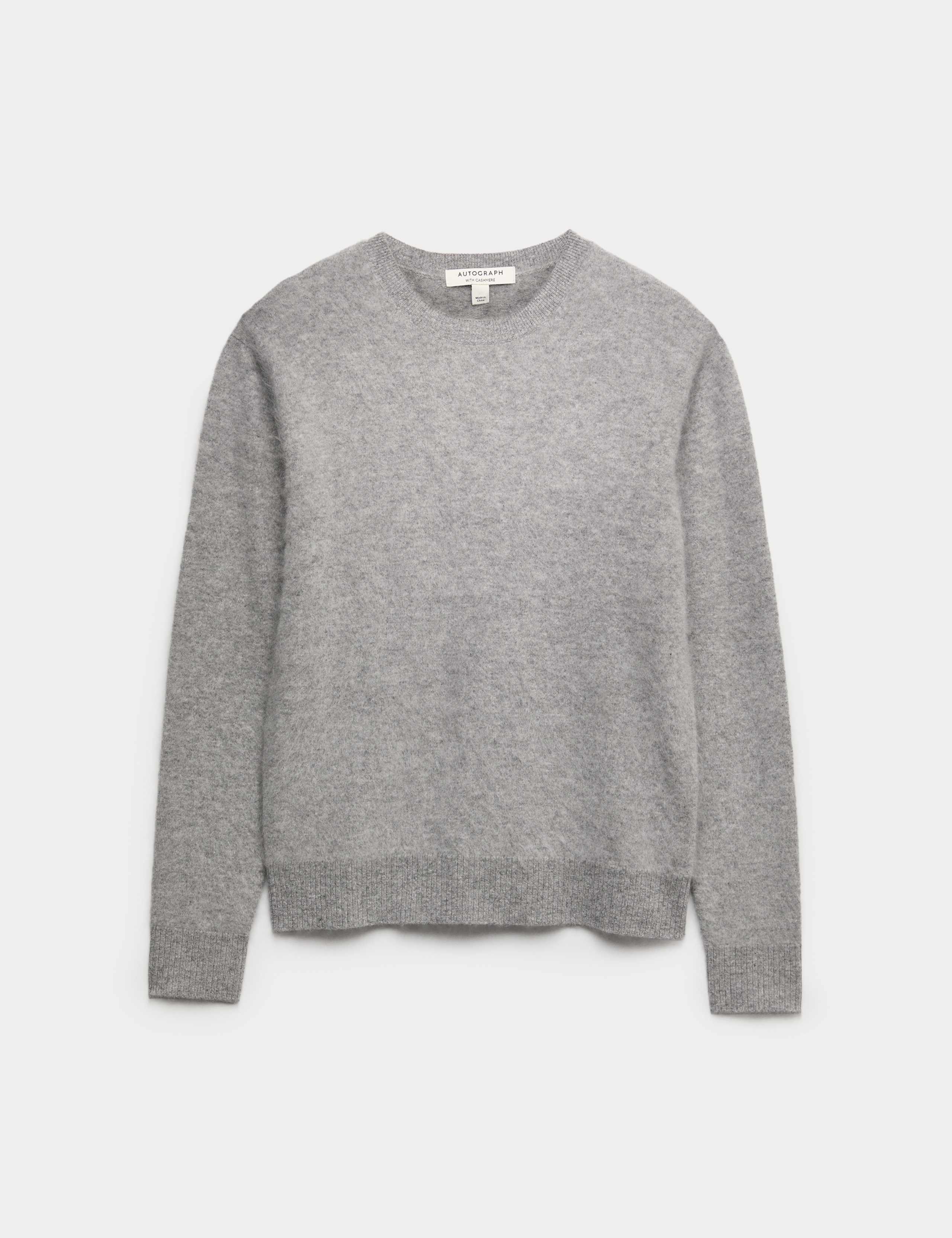 Brushed Wool with Cashmere Crew Neck Jumper