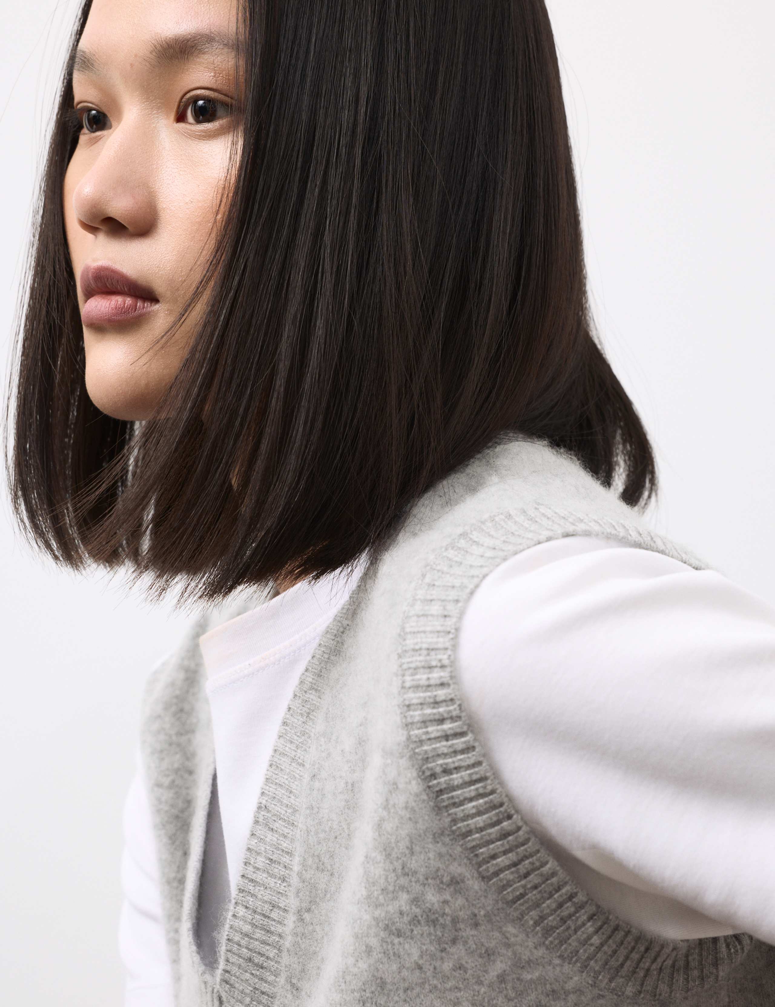Wool Blend Textured Tabard with Cashmere