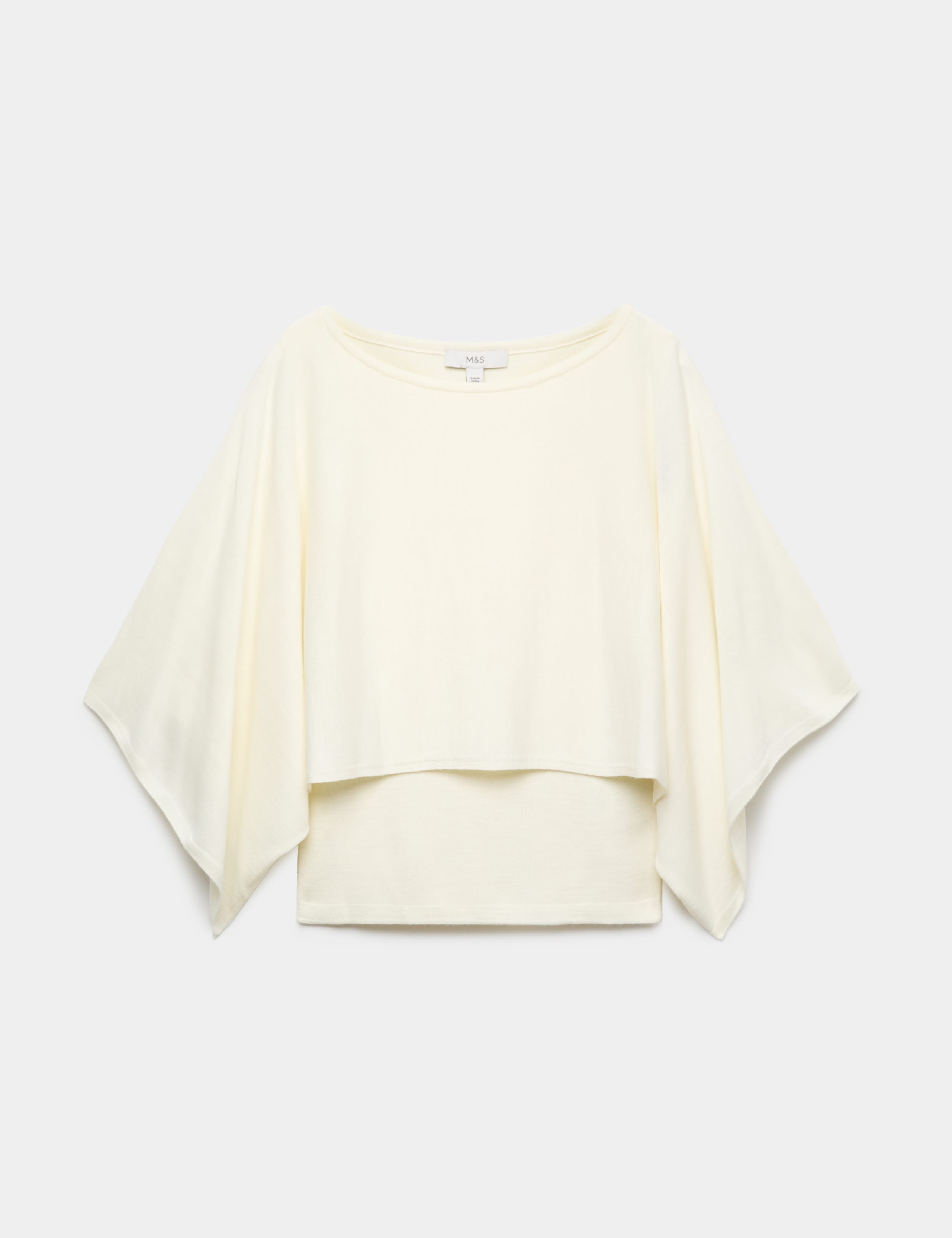 Slash Neck Cape Knitted Top