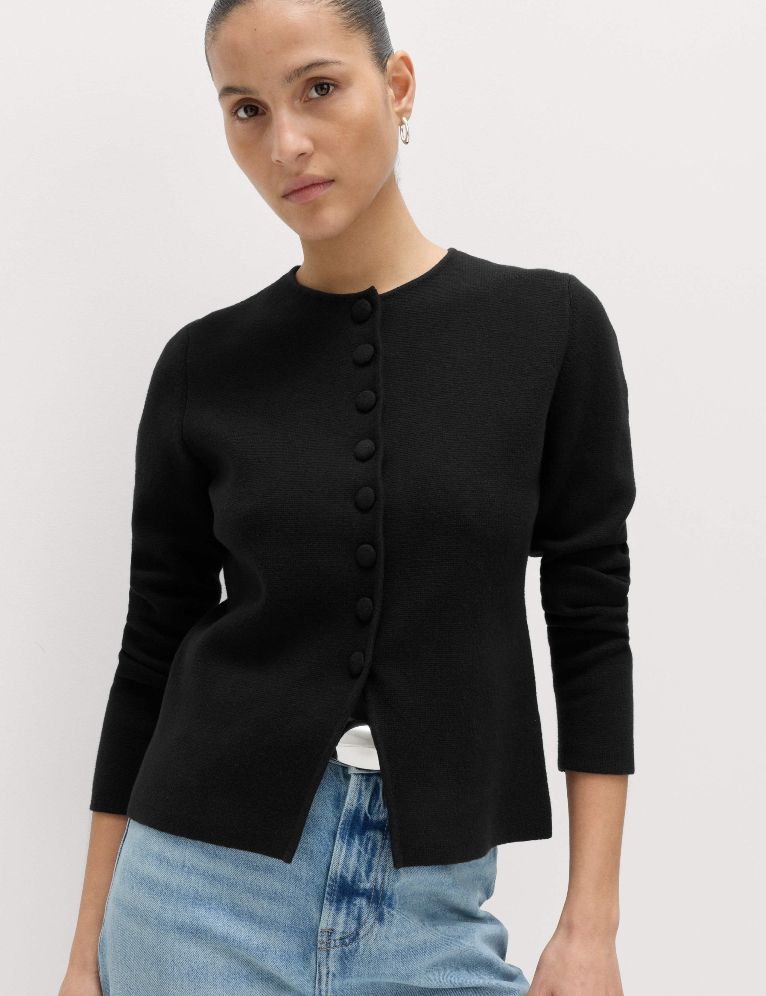 Cotton Rich Slim Fit Knitted Jacket