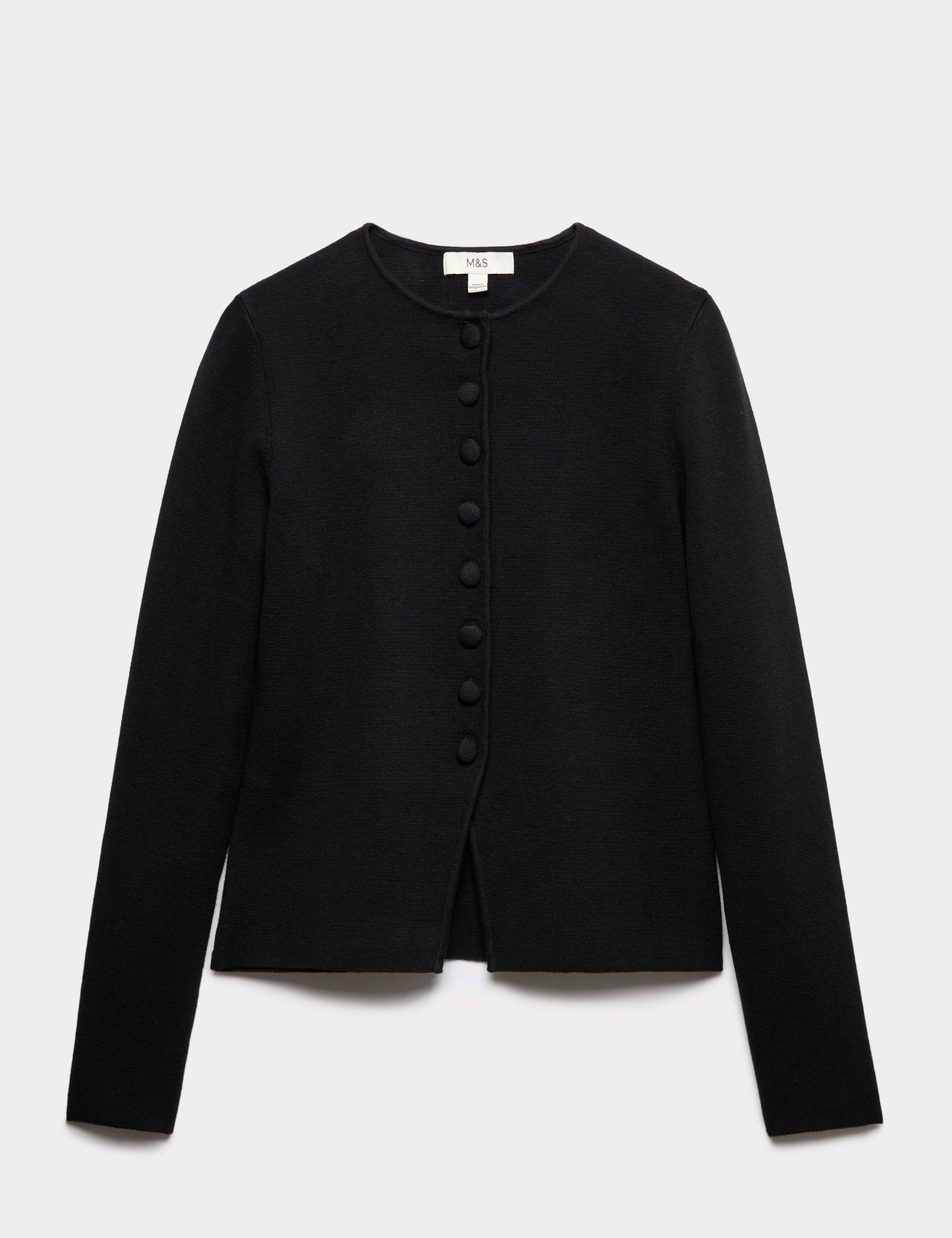 Cotton Rich Slim Fit Knitted Jacket